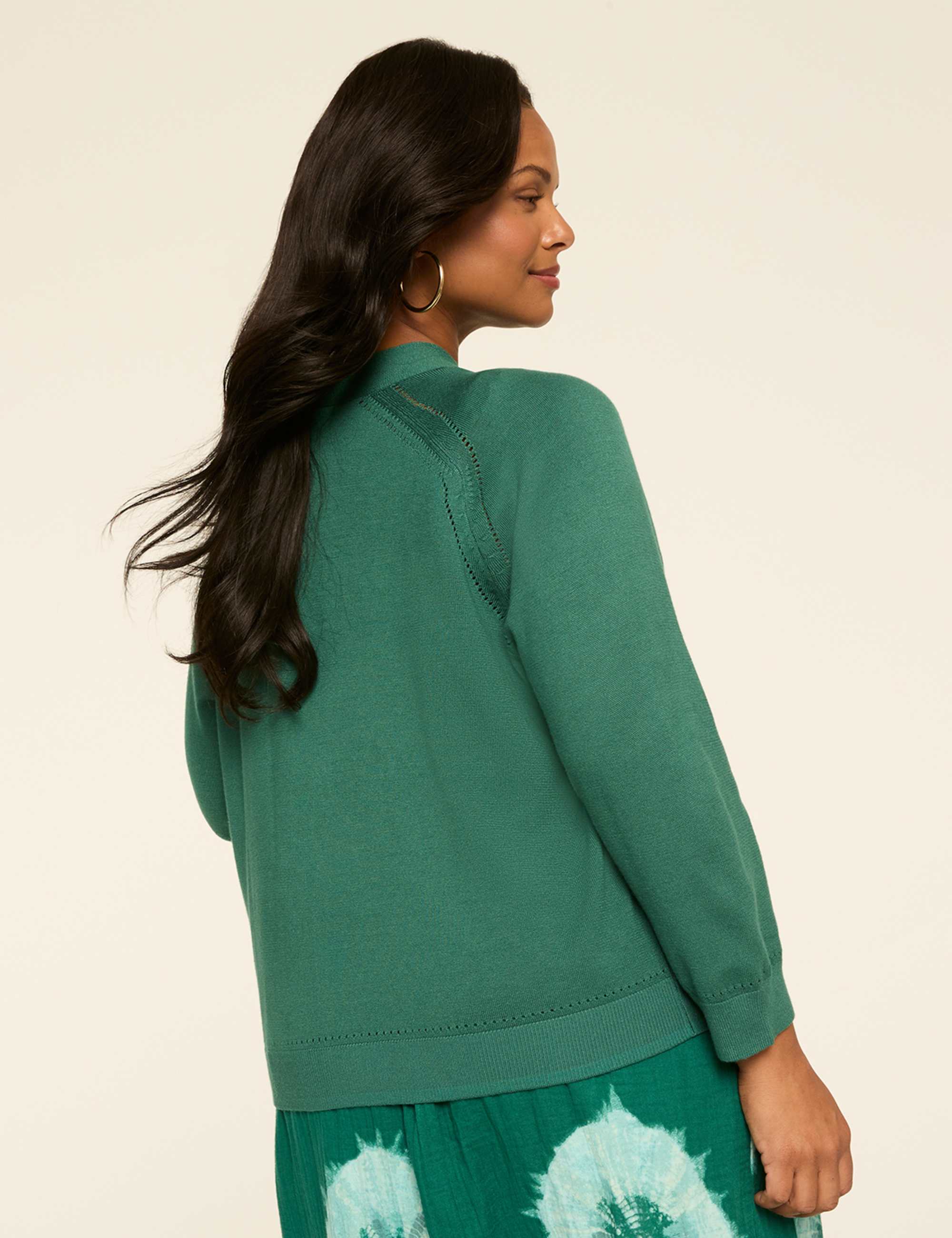 3/4-Sleeve Open-Front Shrug