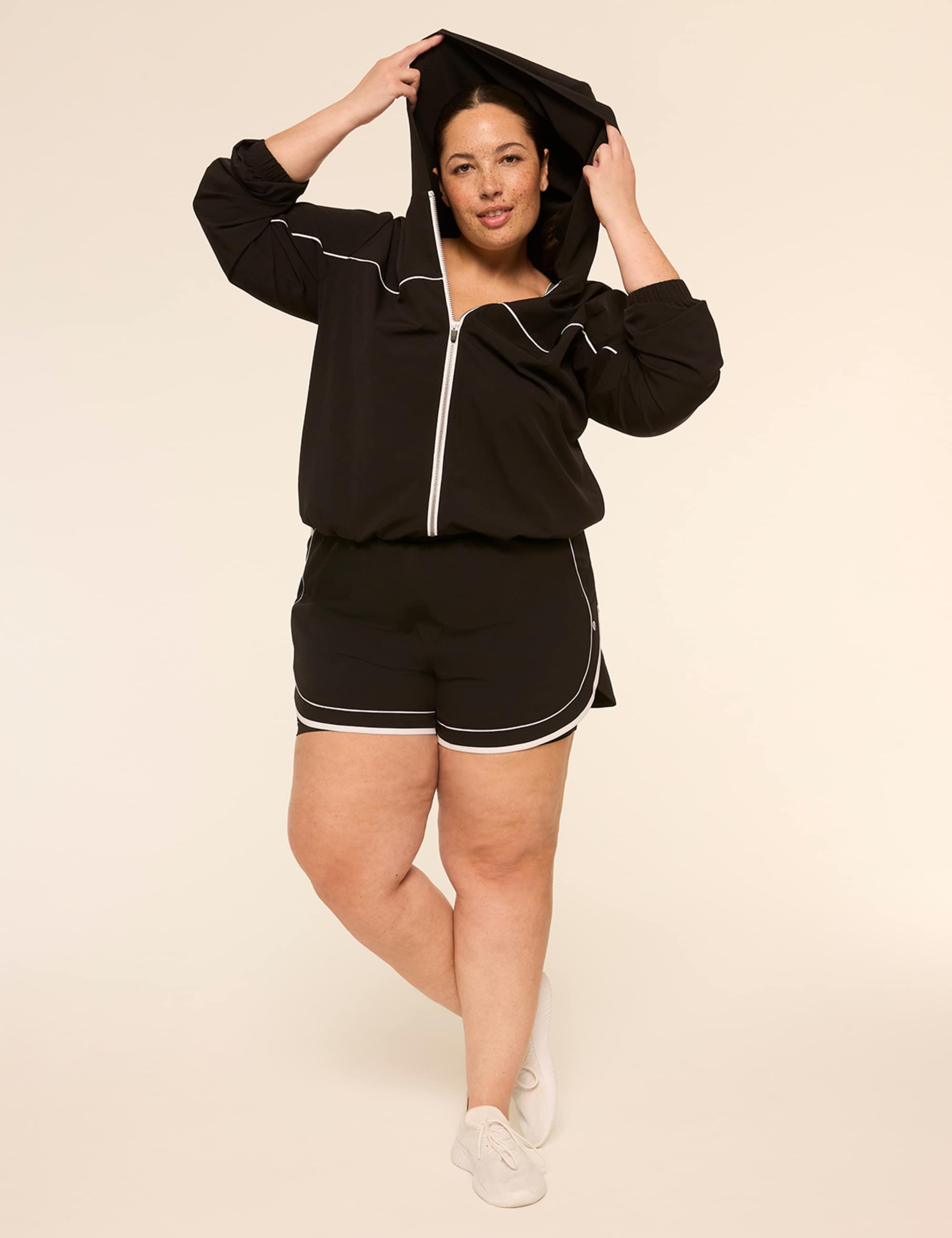 LIVI Stretch Woven Full-Zip Hooded Jacket