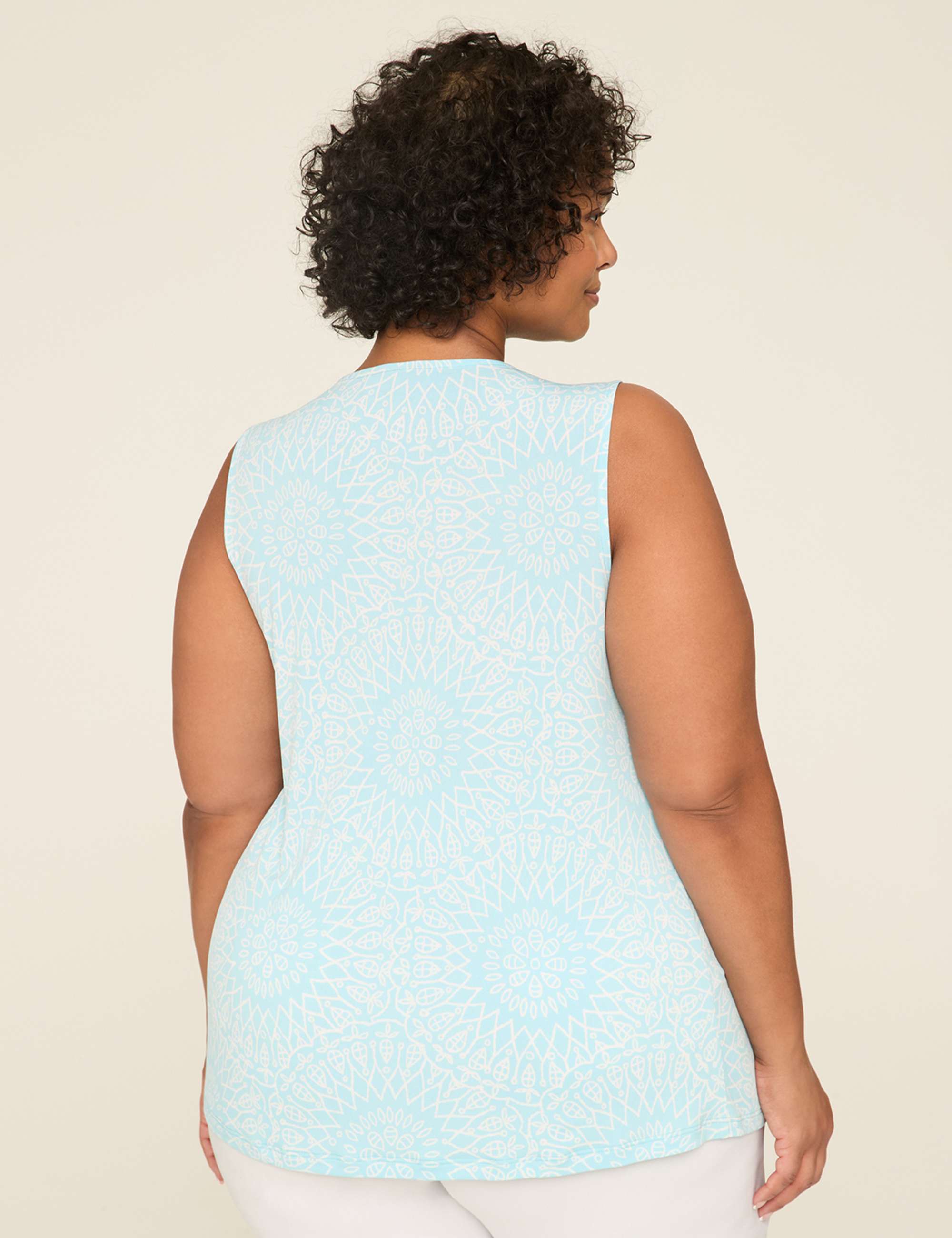 Swing Sleeveless Pleat-Front Top