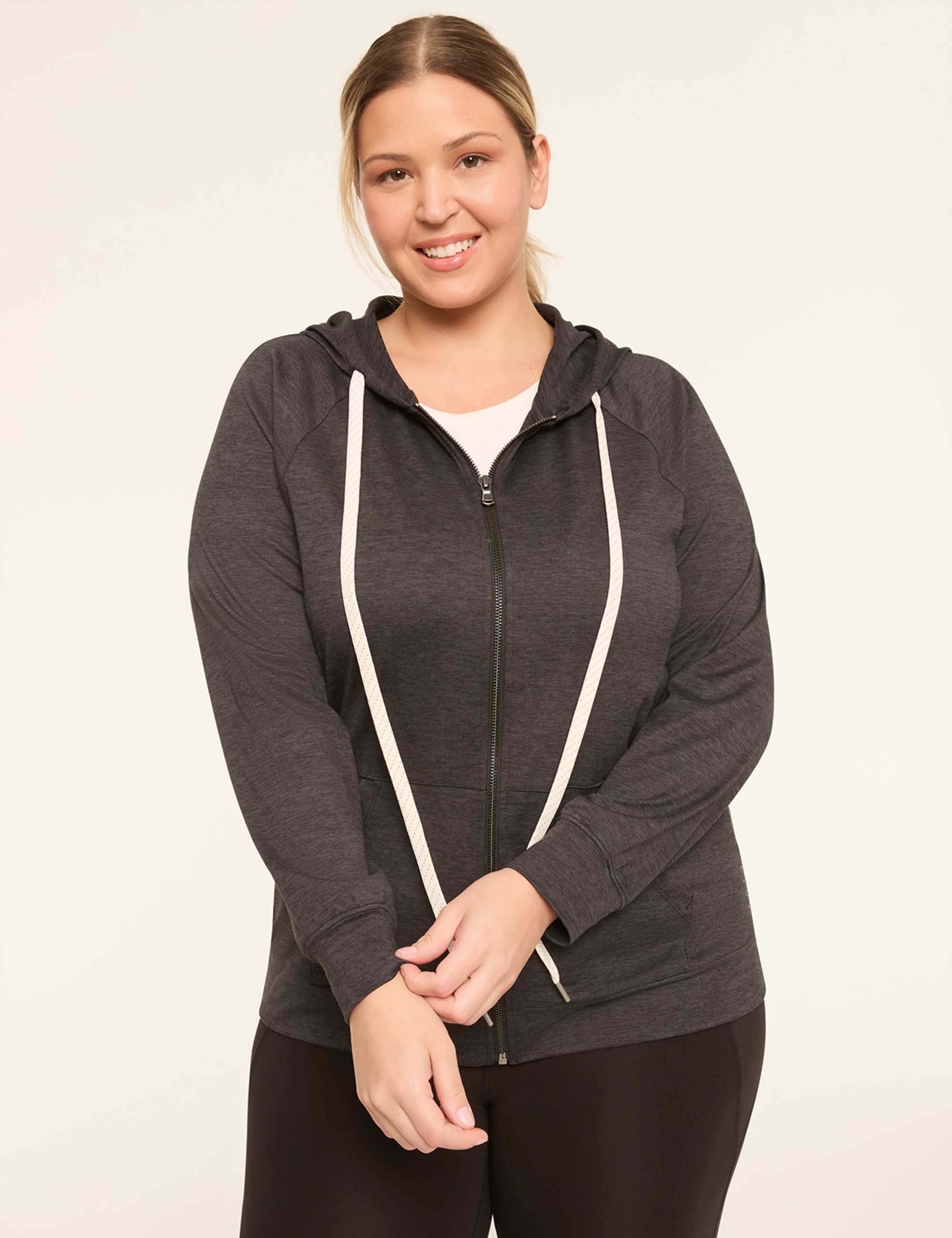 LIVI Soft Marled Zip-Front Hoodie