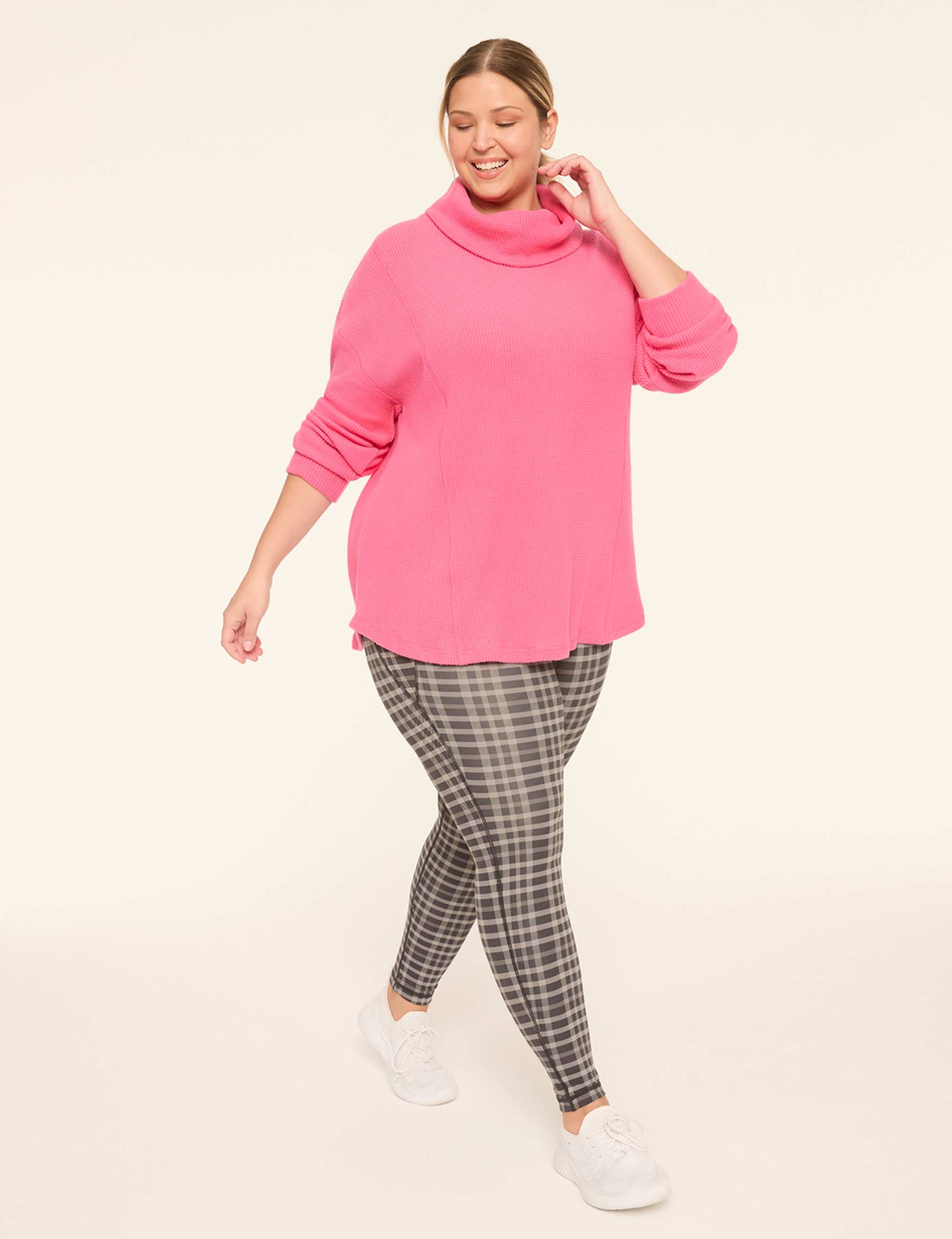 LIVI Waffle Textured Pullover Top