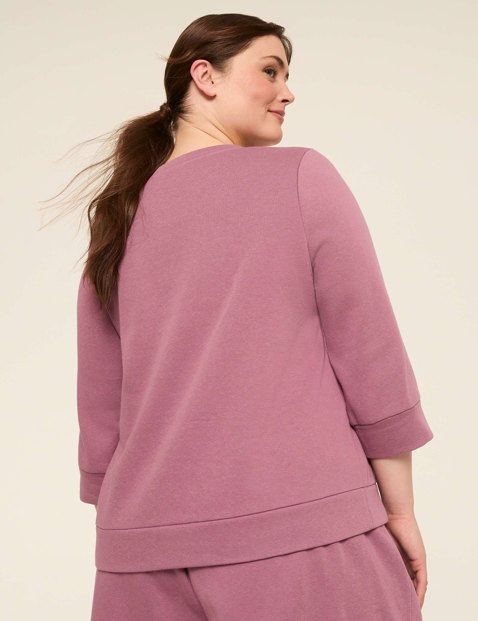 LIVI 3/4-Sleeve Crew-Neck Sweatshirt