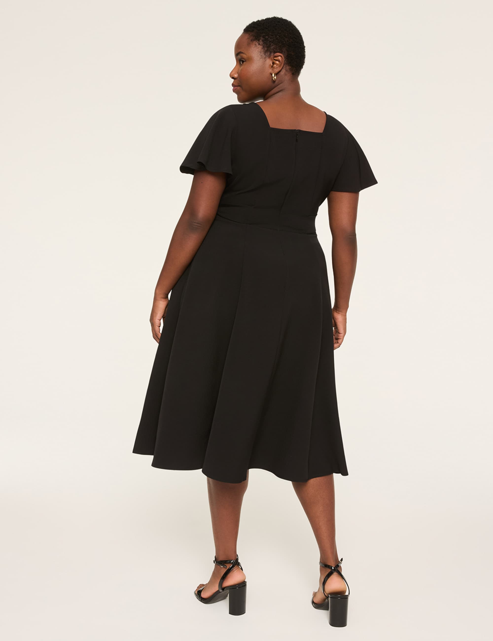 Lena Square-Neck Midi Dress