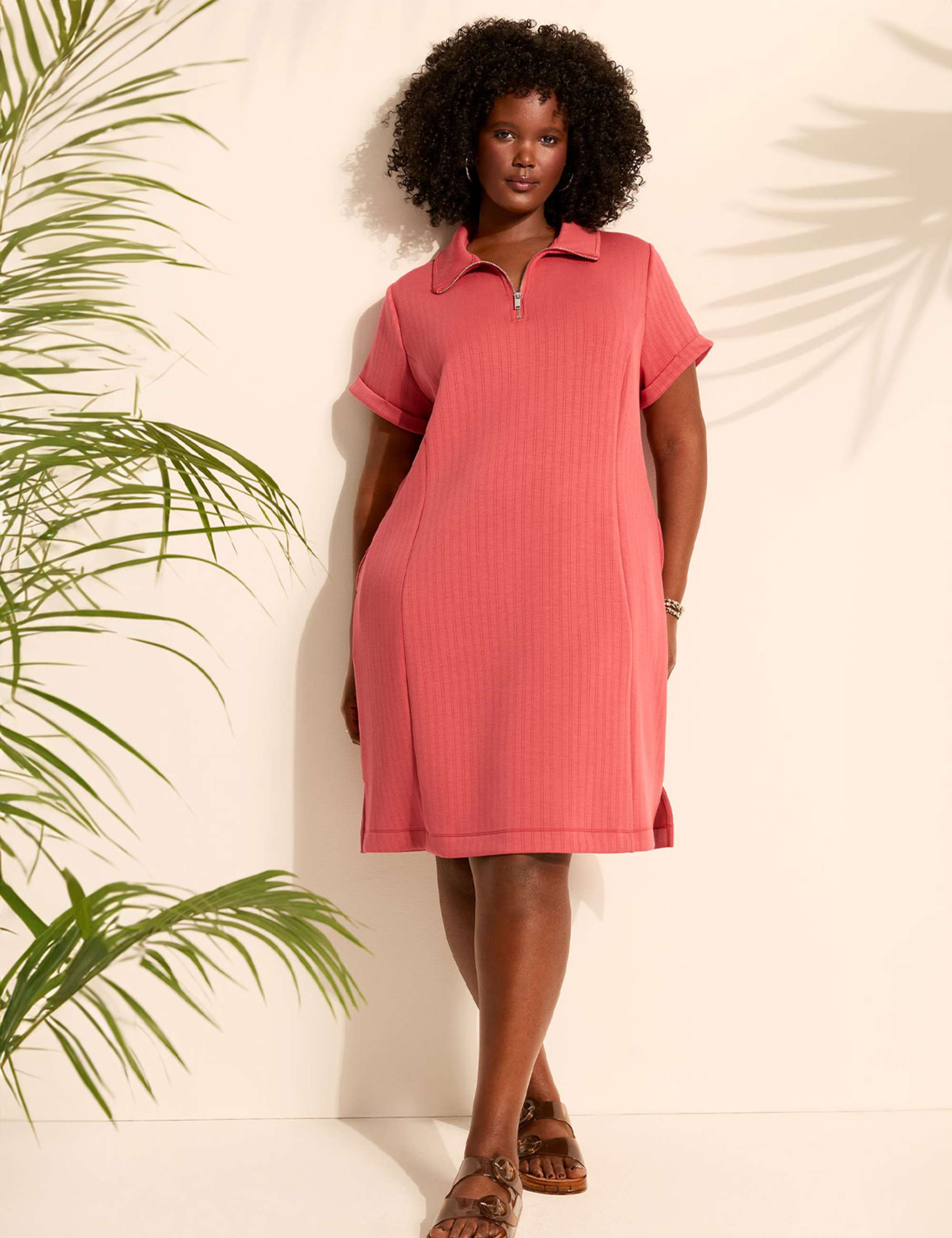 LIVI Wide Rib Journey Half-Zip Dress