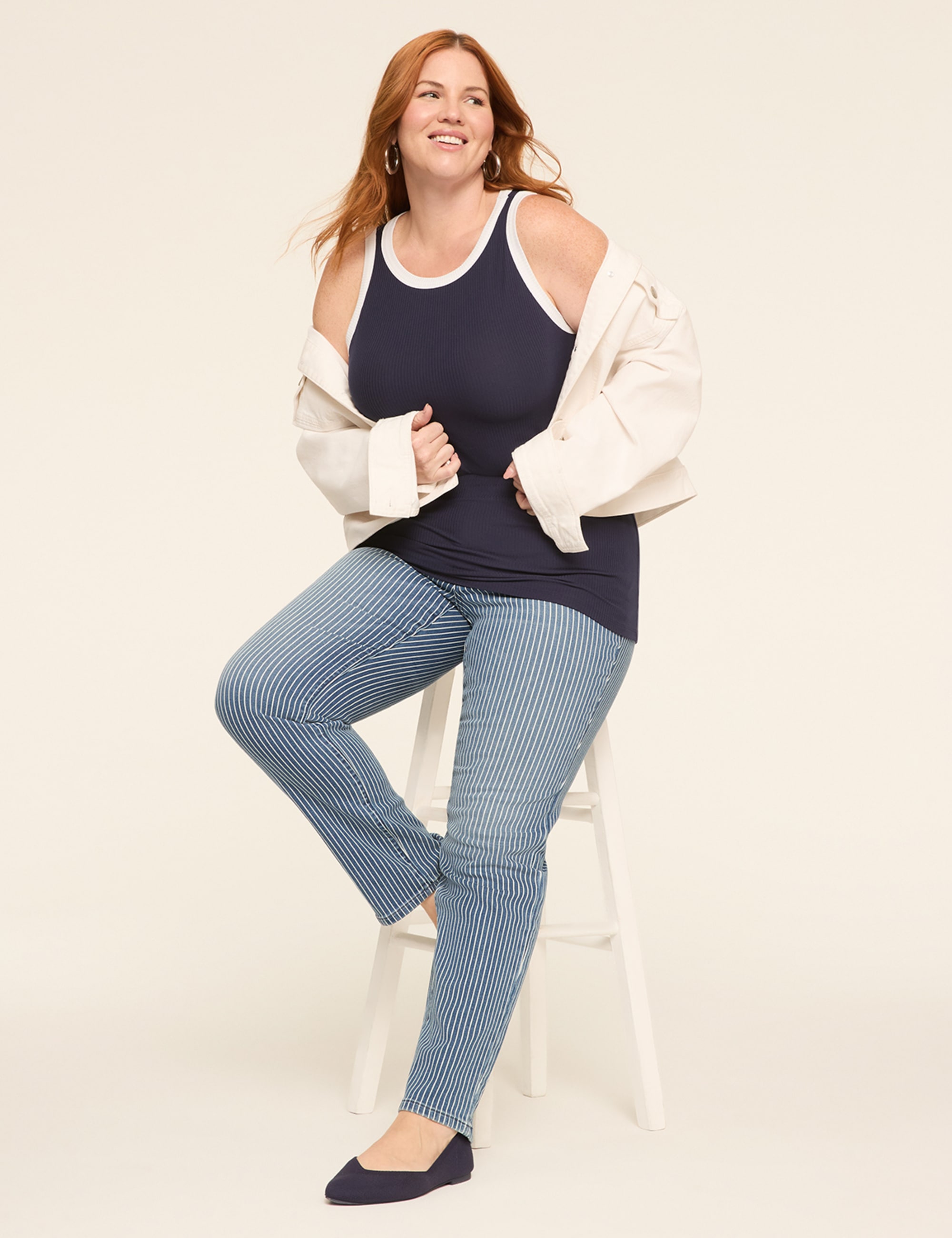 High-Neck Rib Tank