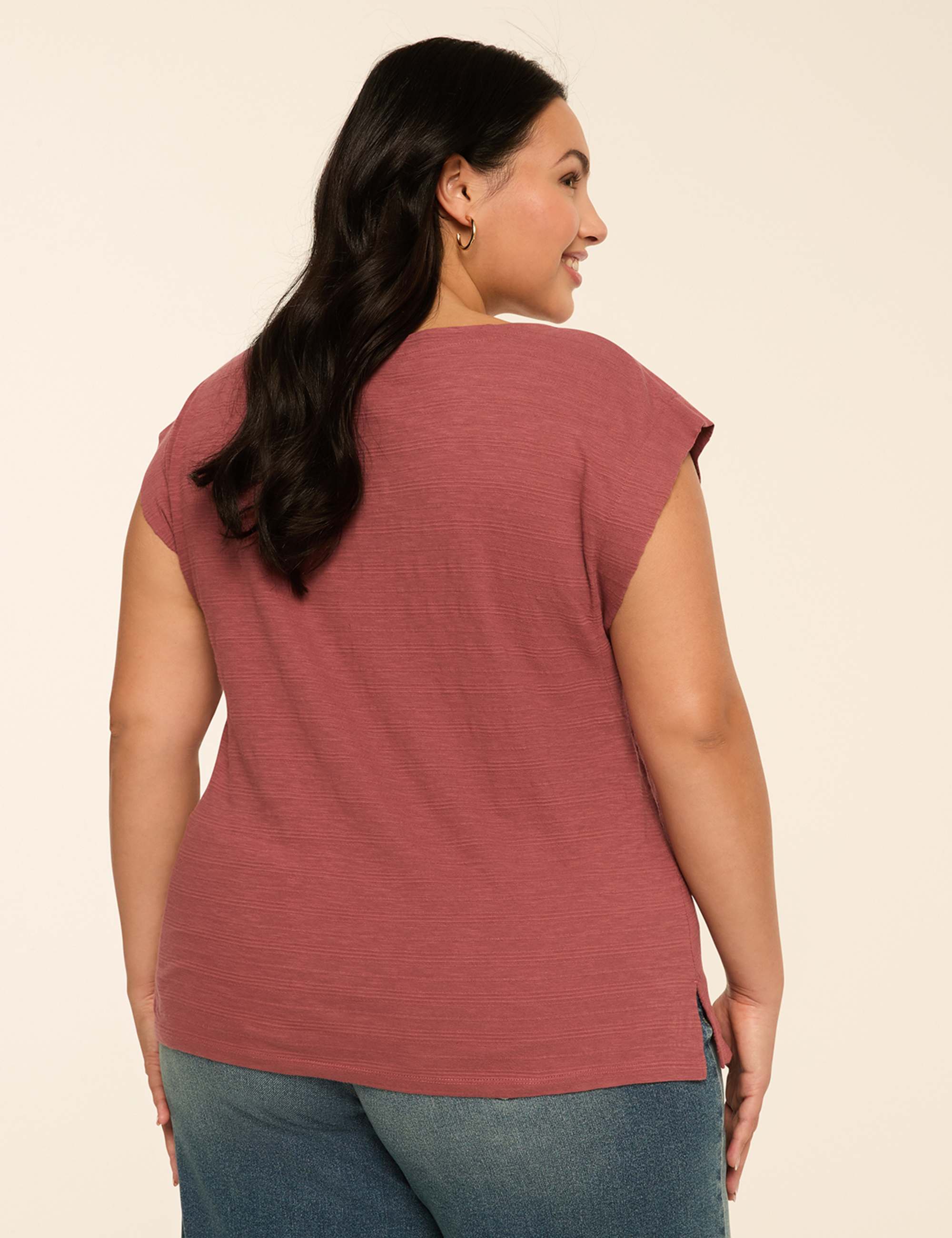 Textured Boatneck Tee