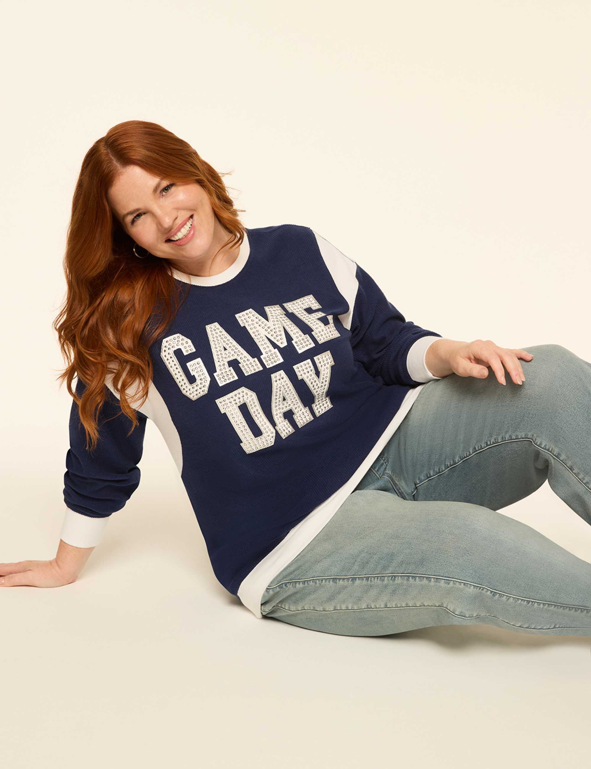 Rhinestone Game Day Graphic Sweatshirt