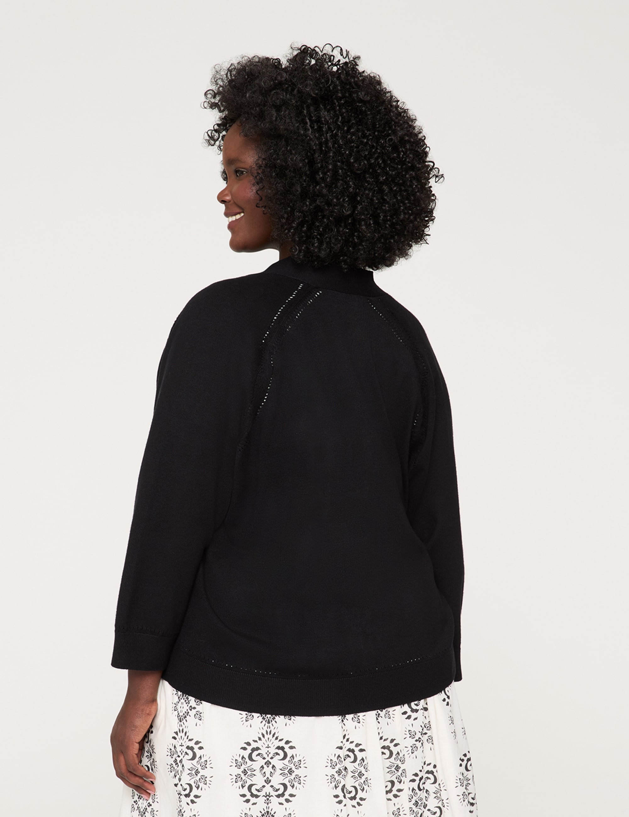 3/4-Sleeve Open-Front Shrug