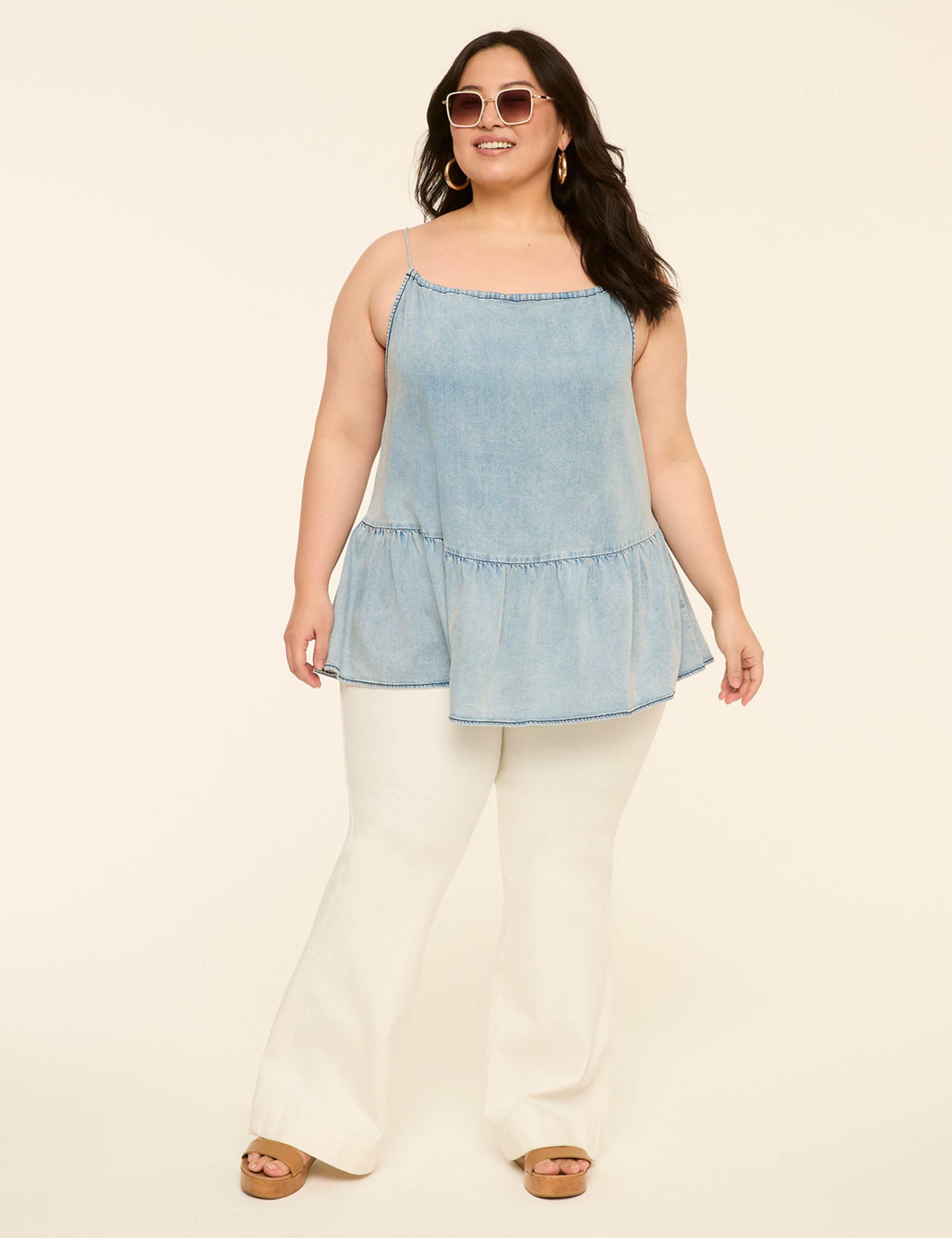 Denim Peplum Tank