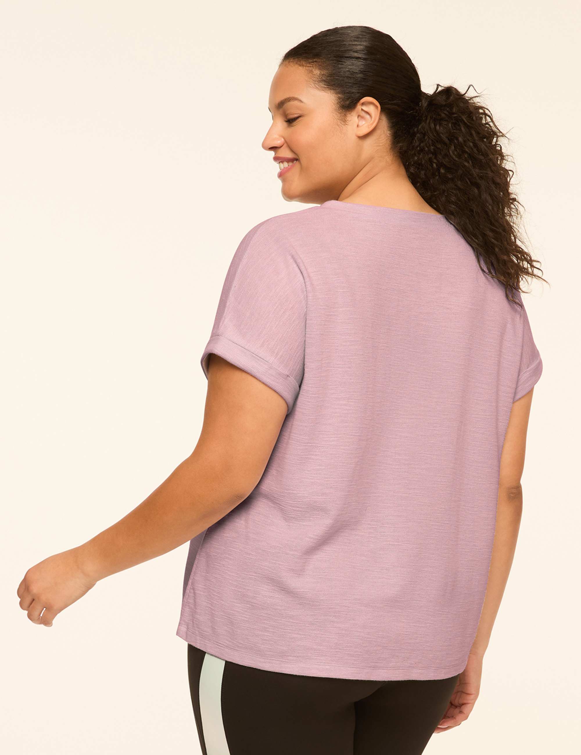LIVI Textured V-Neck Top