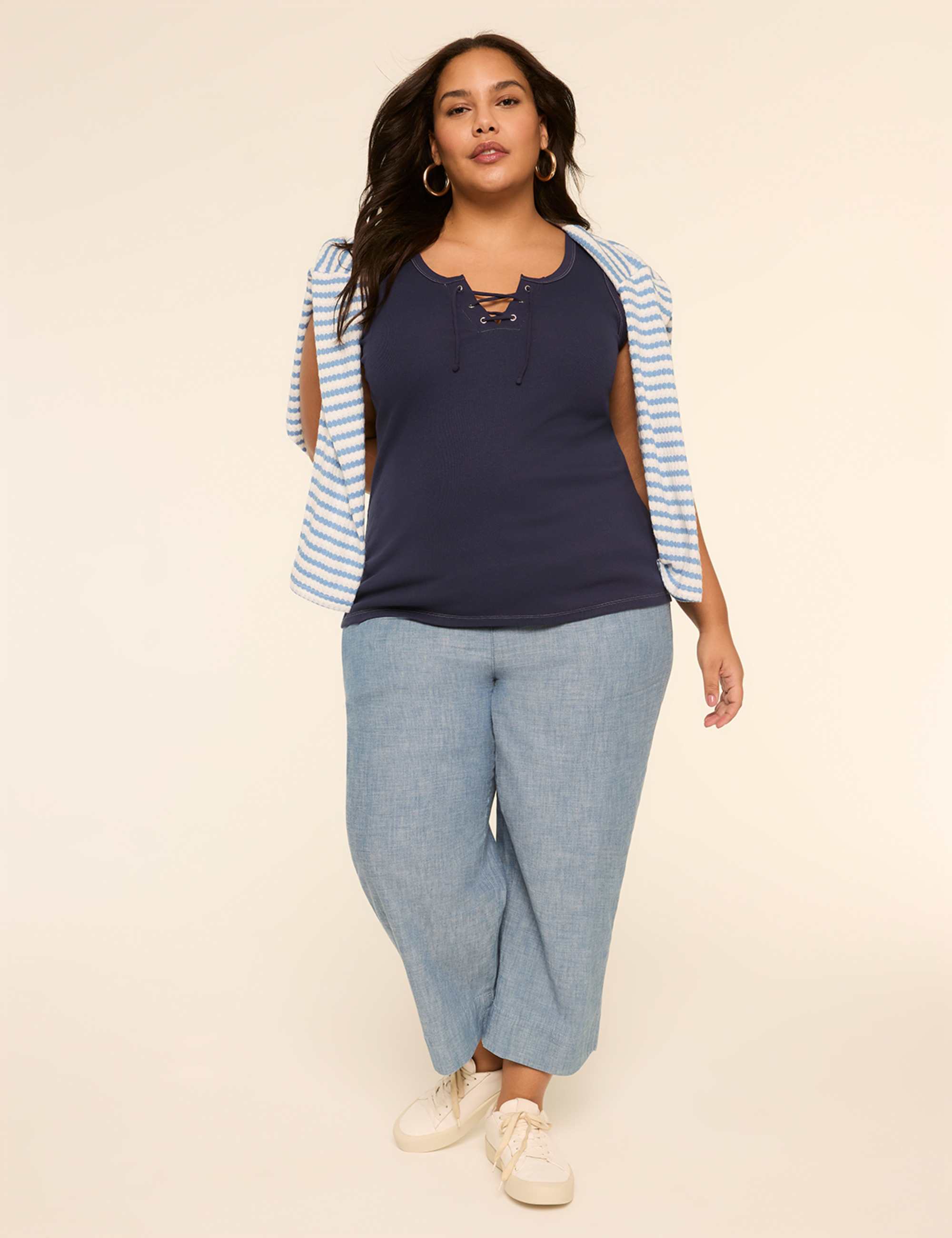 Lace-Up Rib Tank