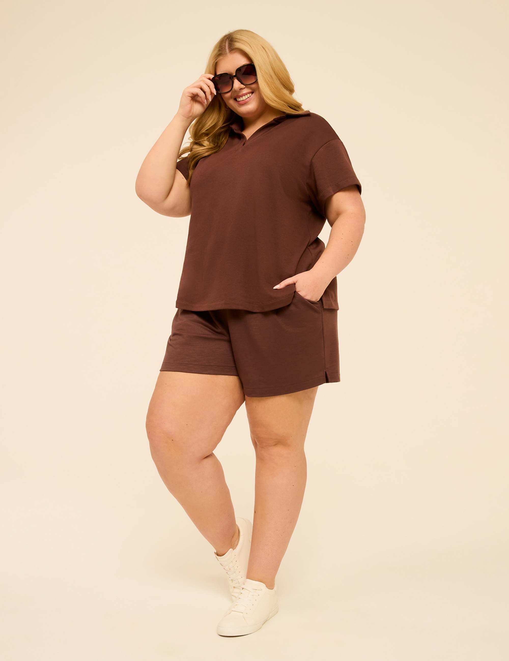 French Terry Polo Top
