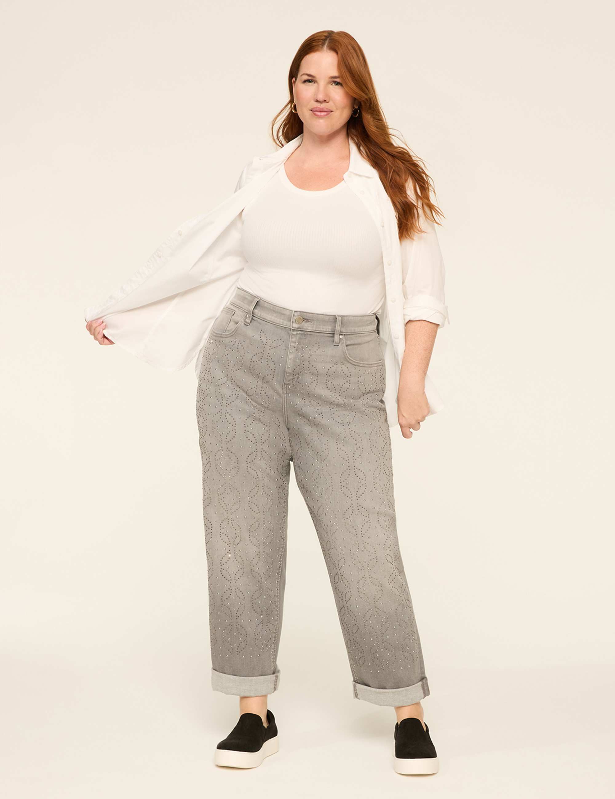 Boyfriend Fit Embellished Jean