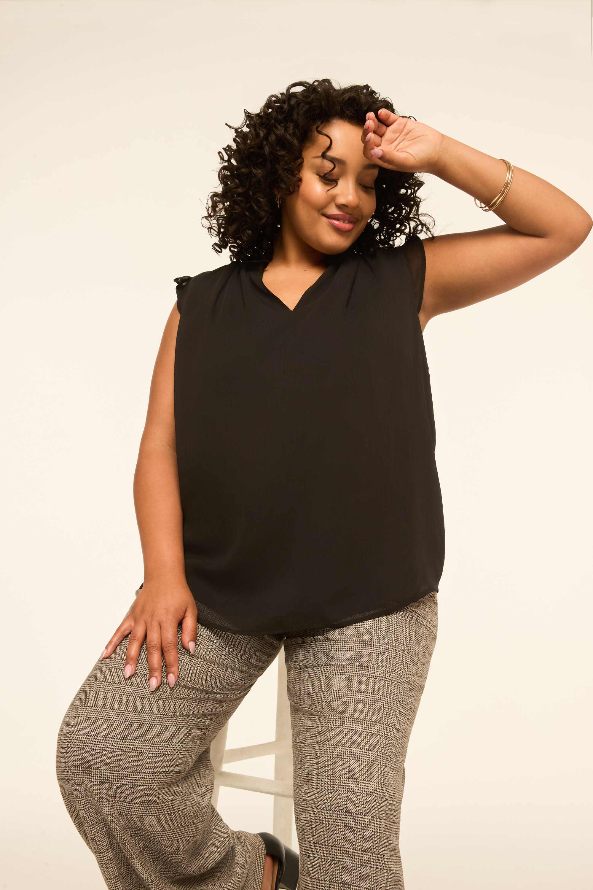 Perfect Drape High-Rise Wide Leg Plaid Pant