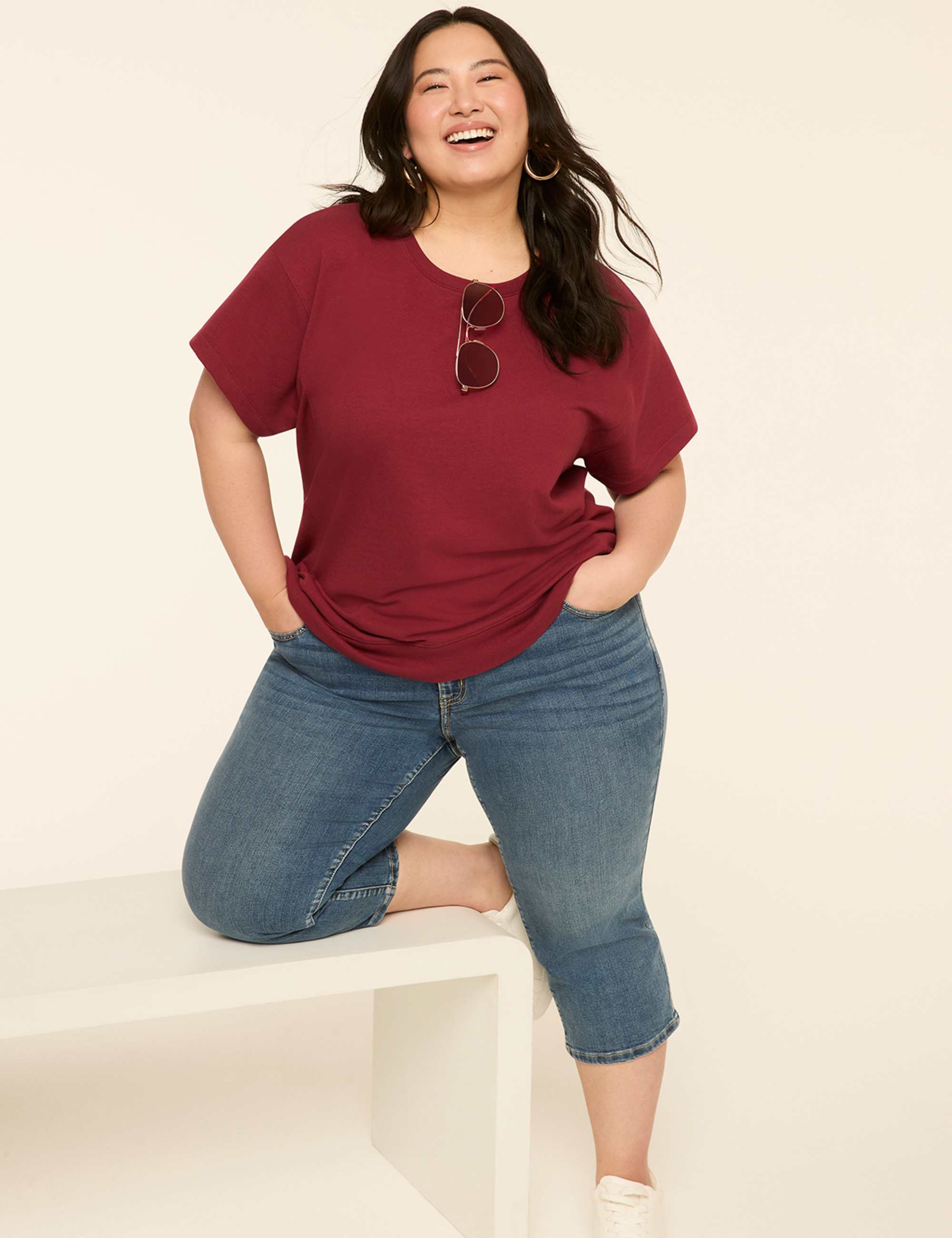 Short-Sleeve French Terry Sweatshirt