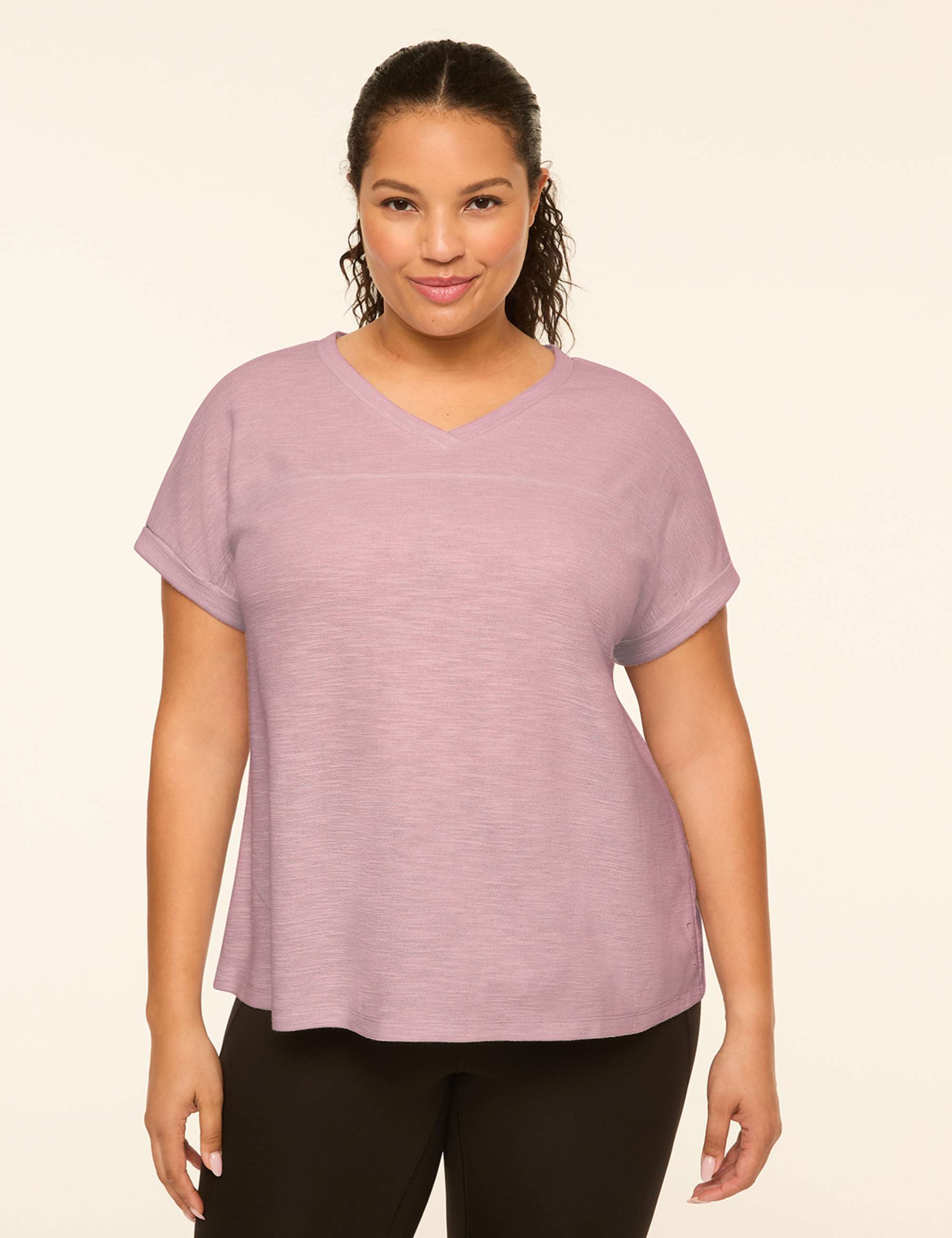 LIVI Textured V-Neck Top