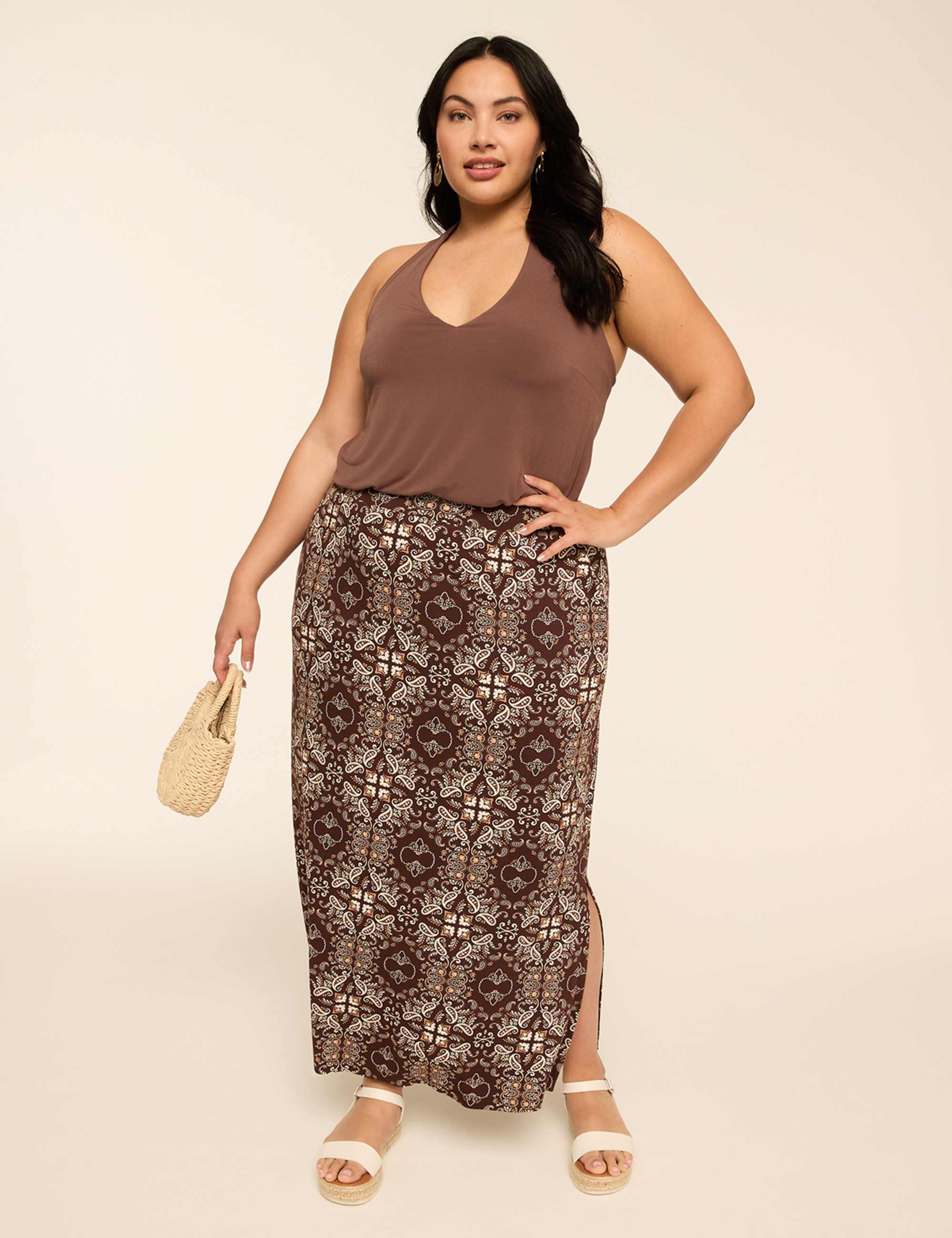 Pull-On Knit Maxi Skirt