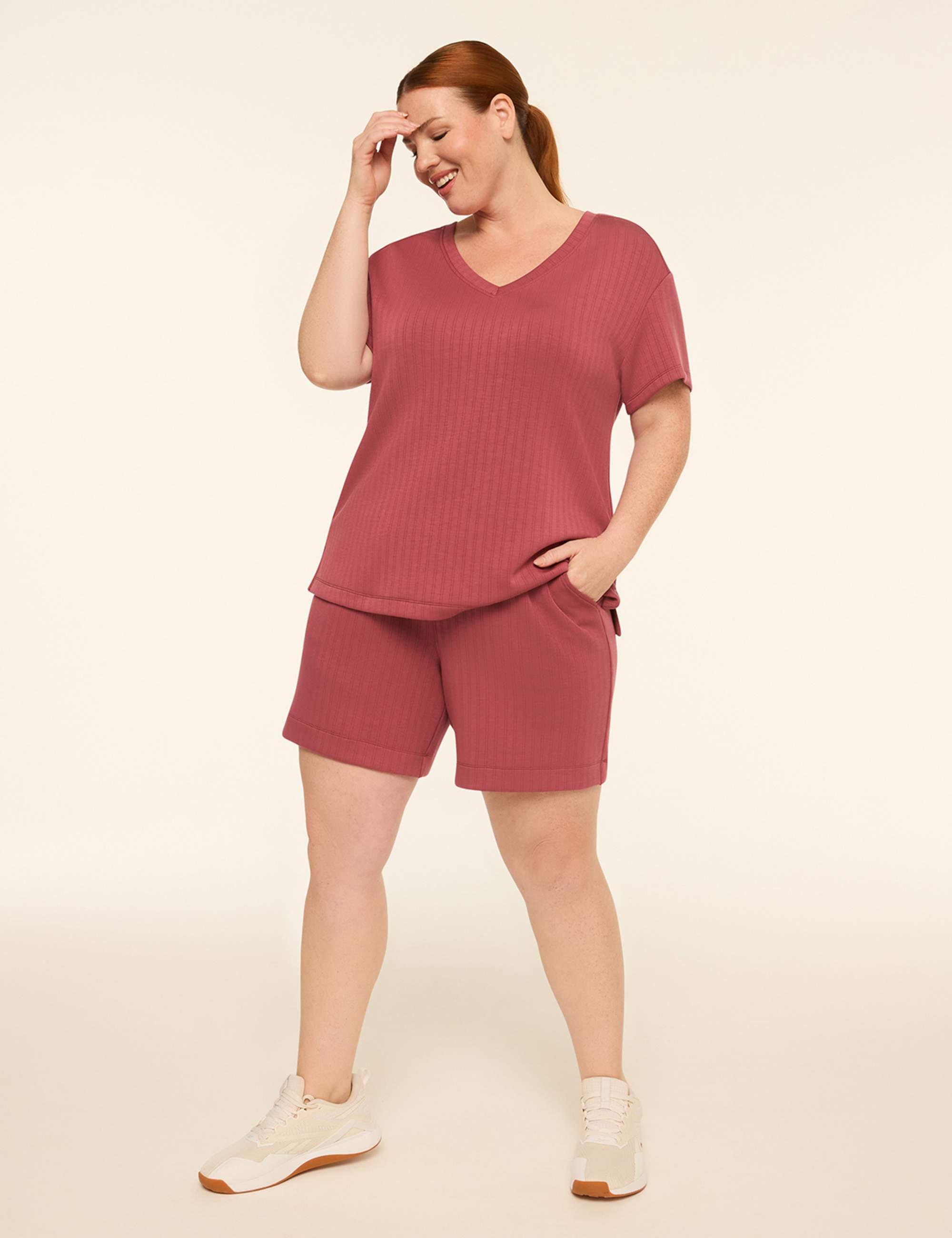 LIVI Wide Rib Journey V-Neck Top