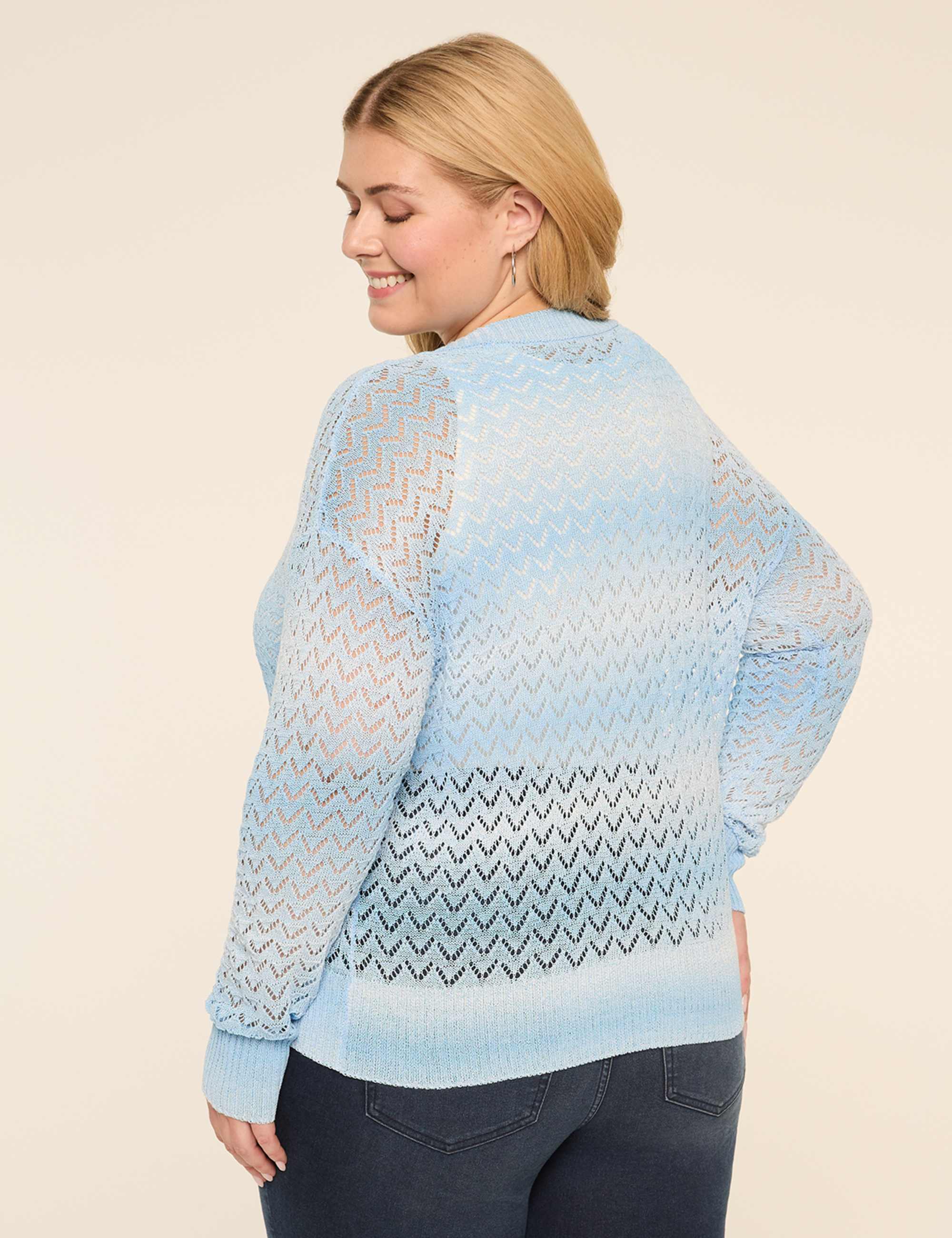 Pointelle-Stitched Open-Front Cardigan