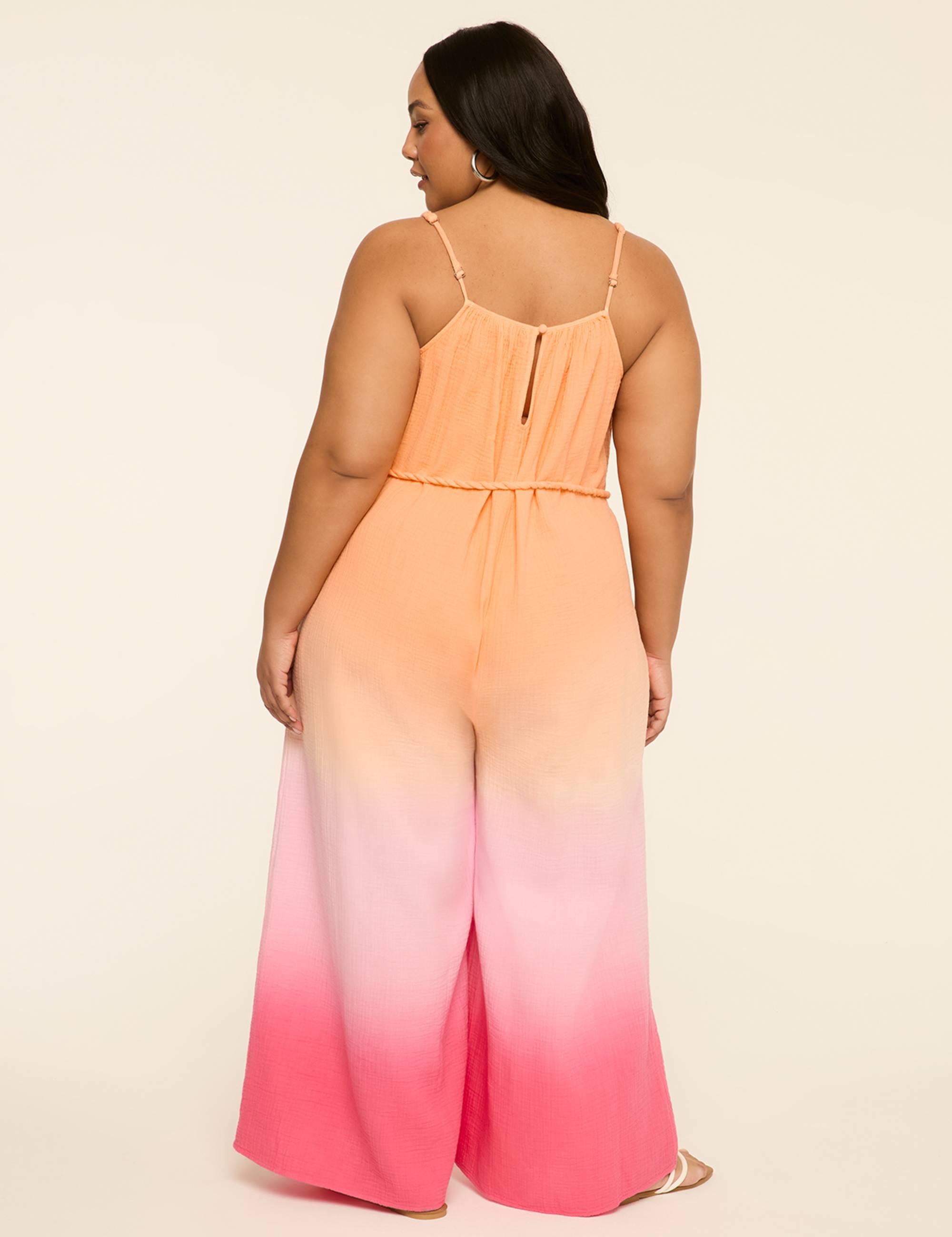 Braided-Strap Wide Leg Jumpsuit