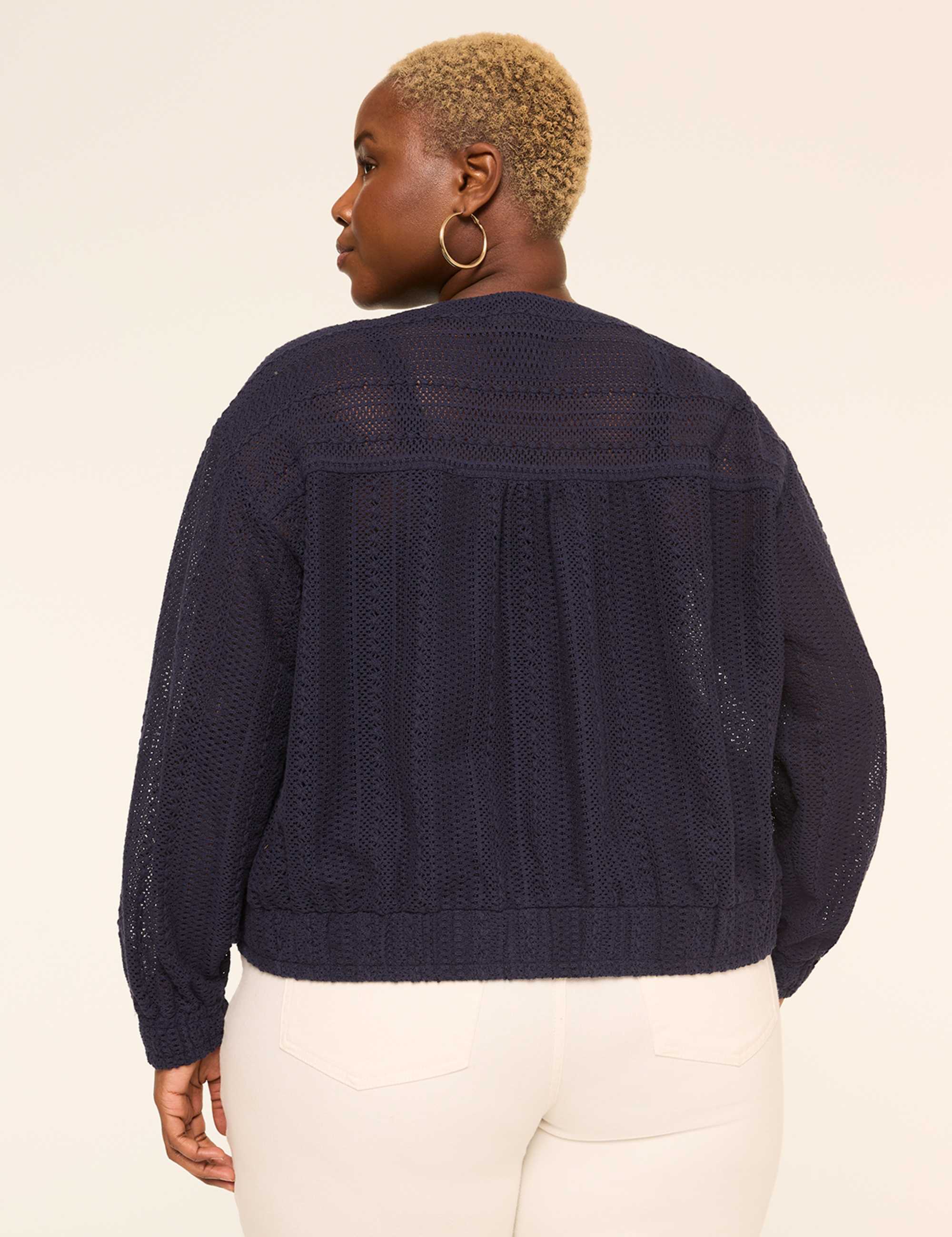 Eyelet Bomber Jacket