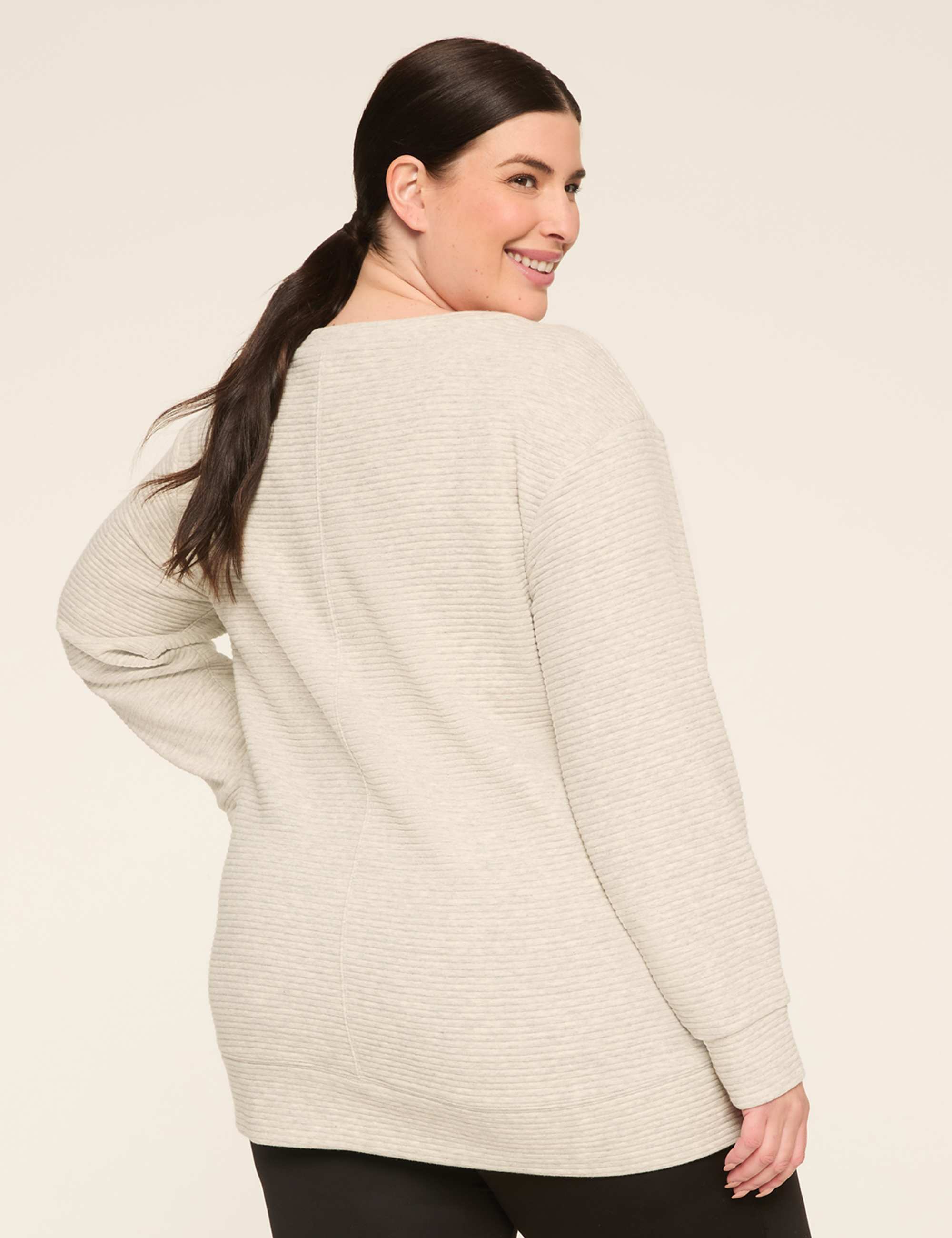 LIVI Long-Sleeve Boatneck Textured Top