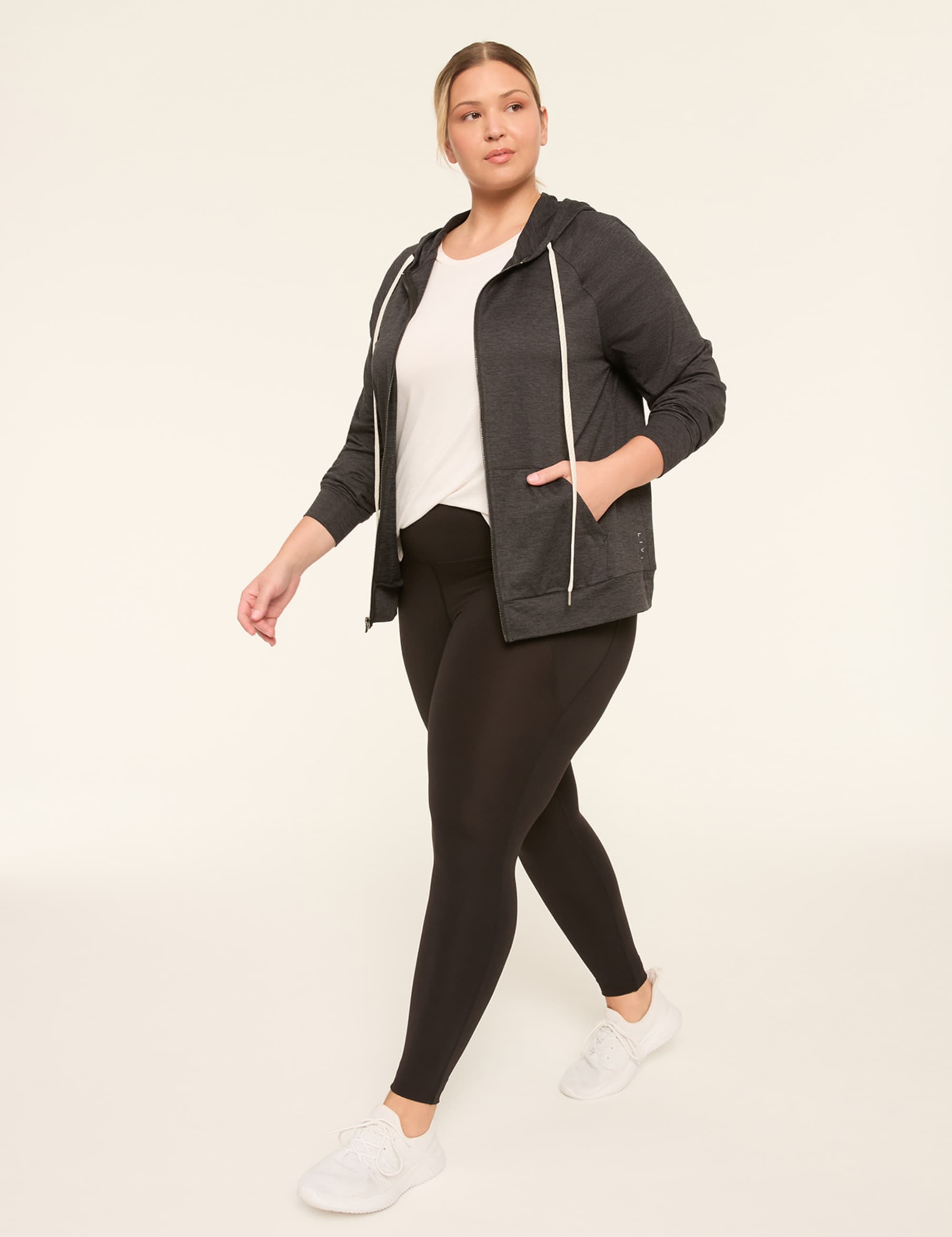 LIVI Soft Marled Zip-Front Hoodie