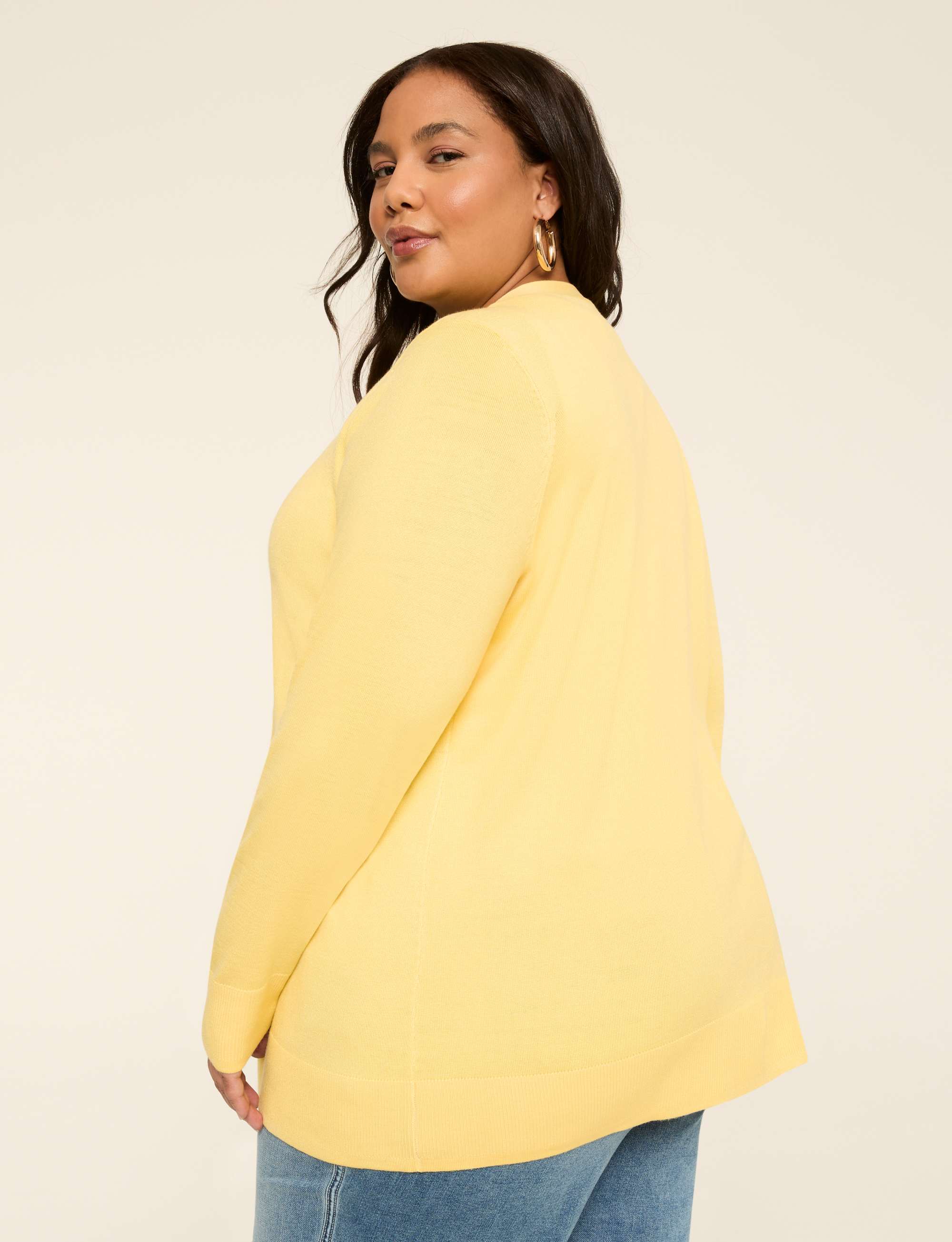Modern Long-Sleeve Open-Front Cardigan