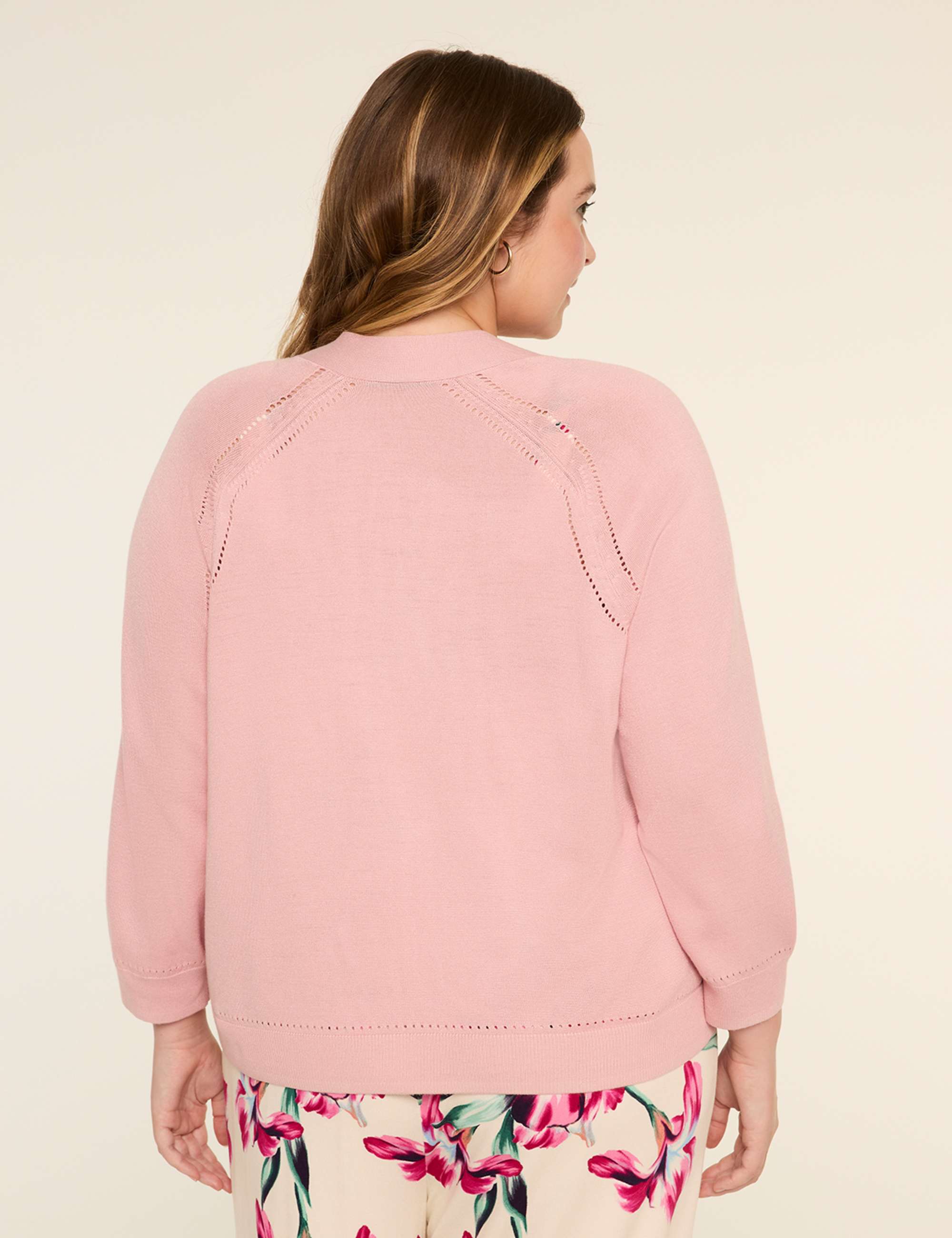3/4-Sleeve Open-Front Shrug