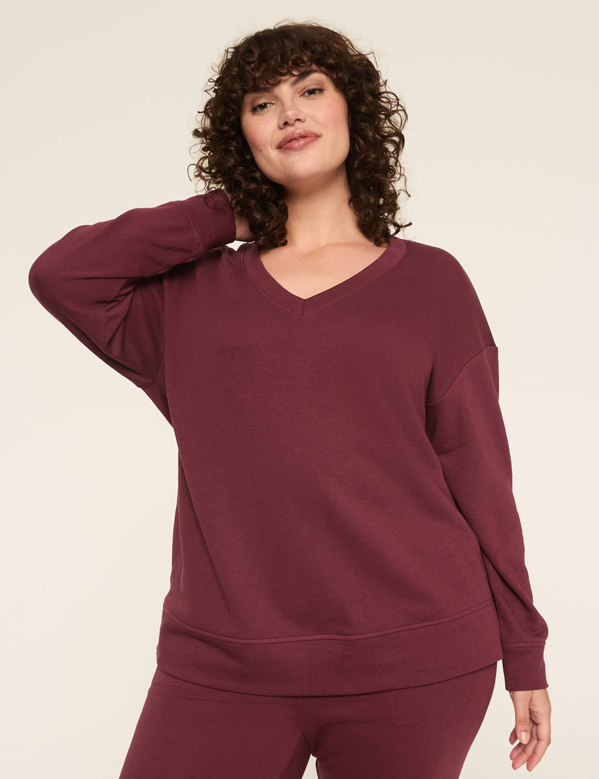 LIVI French Terry V-Neck Sweatshirt
