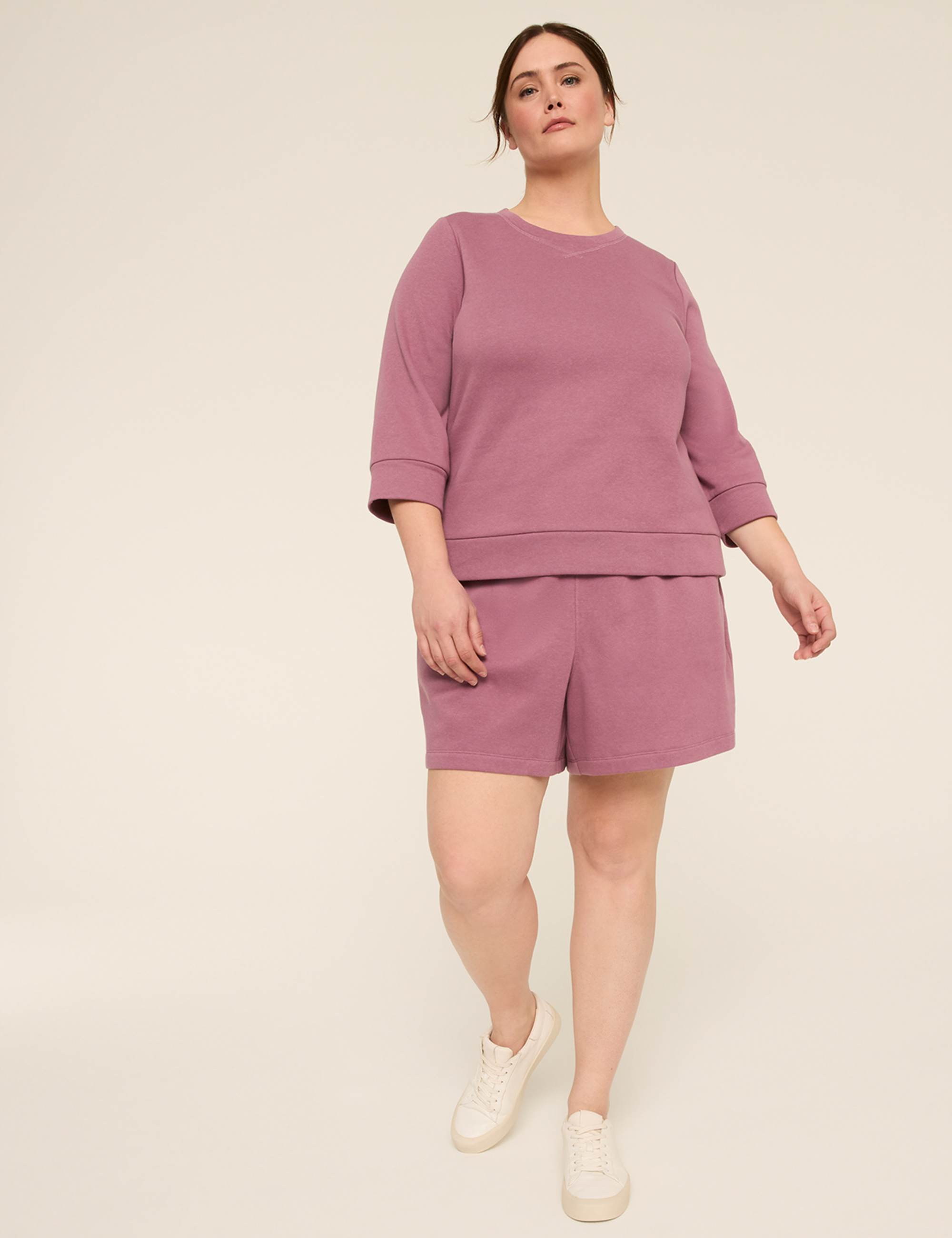 LIVI 3/4-Sleeve Crew-Neck Sweatshirt