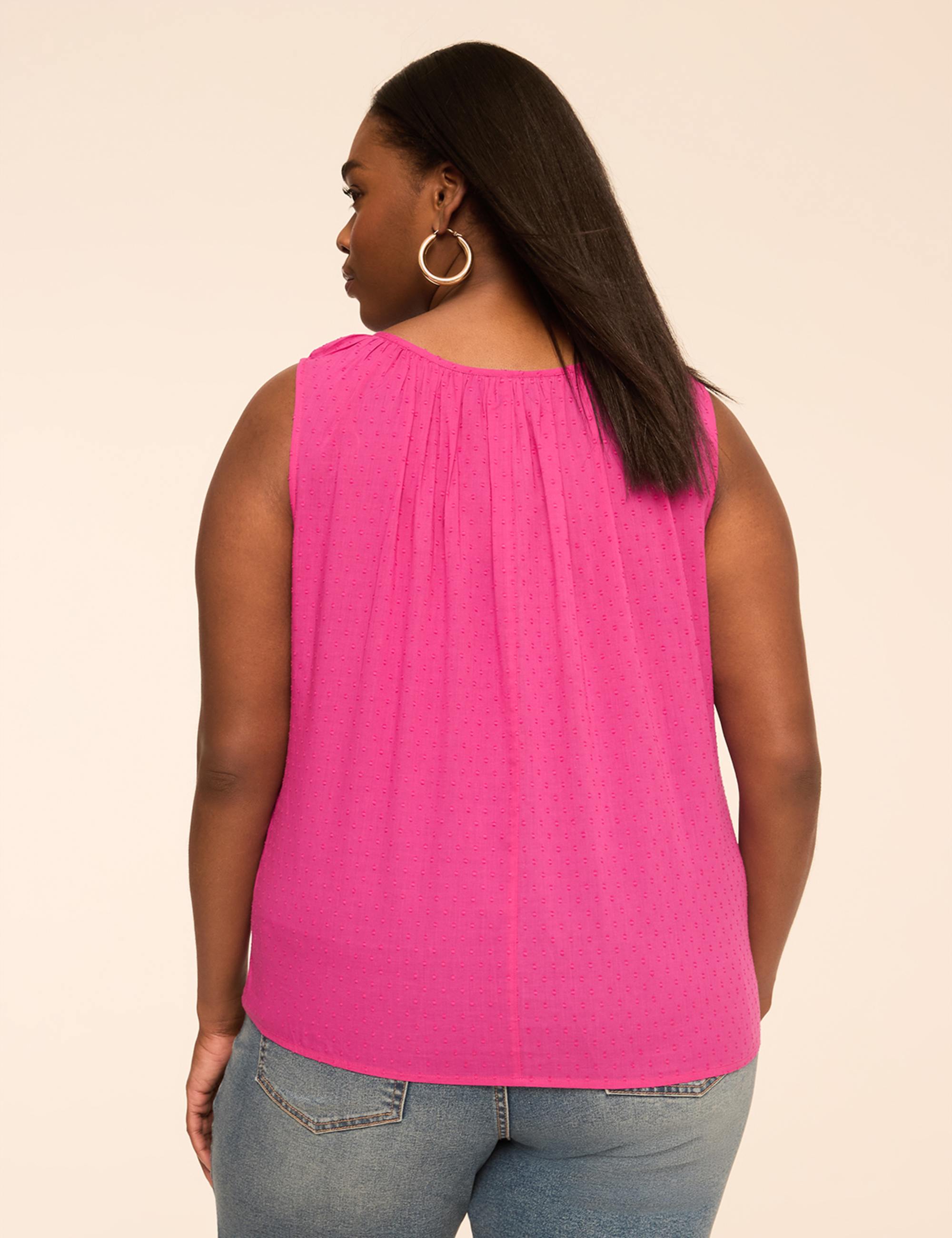 Sleeveless Tie-Neck Blouse