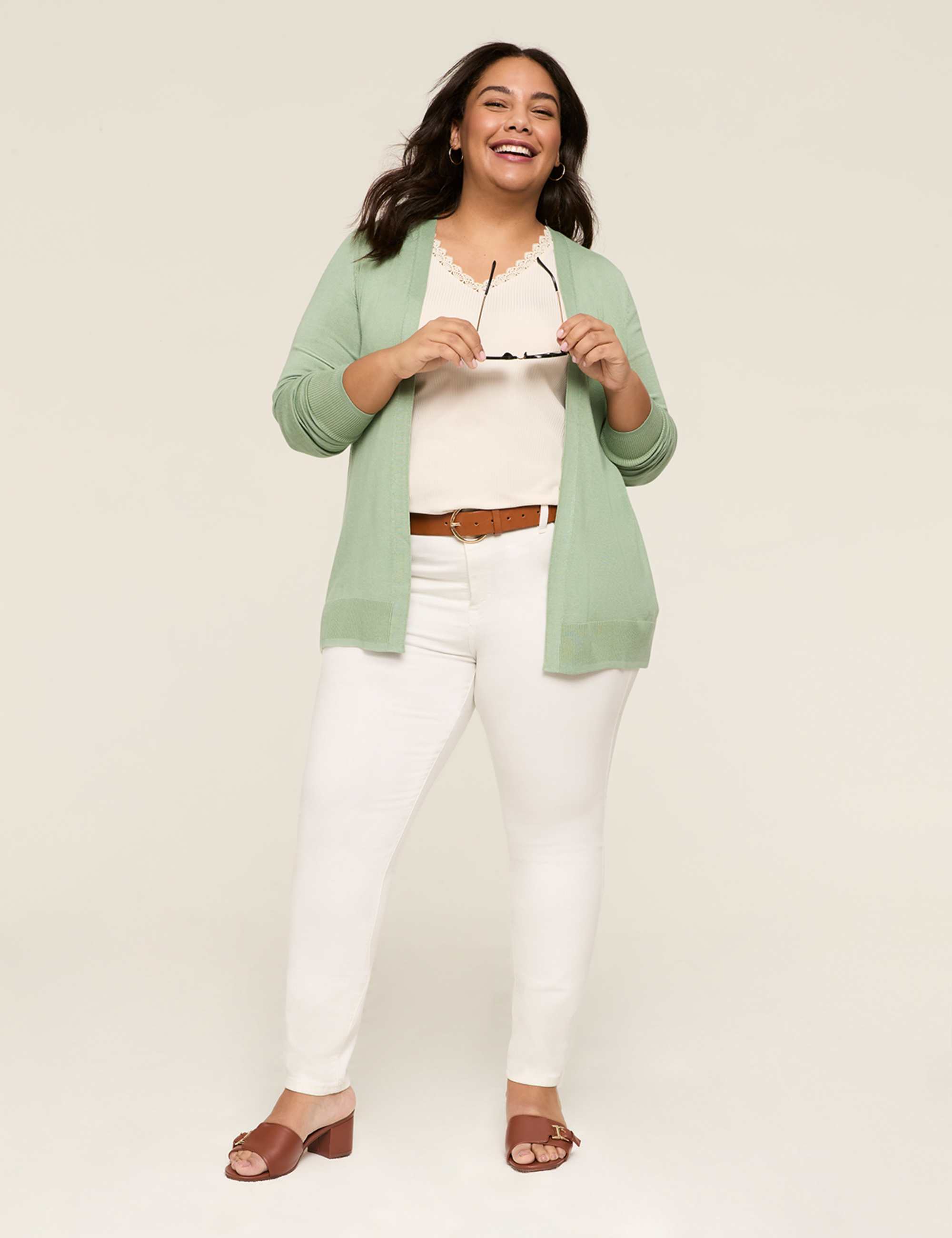 Modern Long-Sleeve Open-Front Cardigan