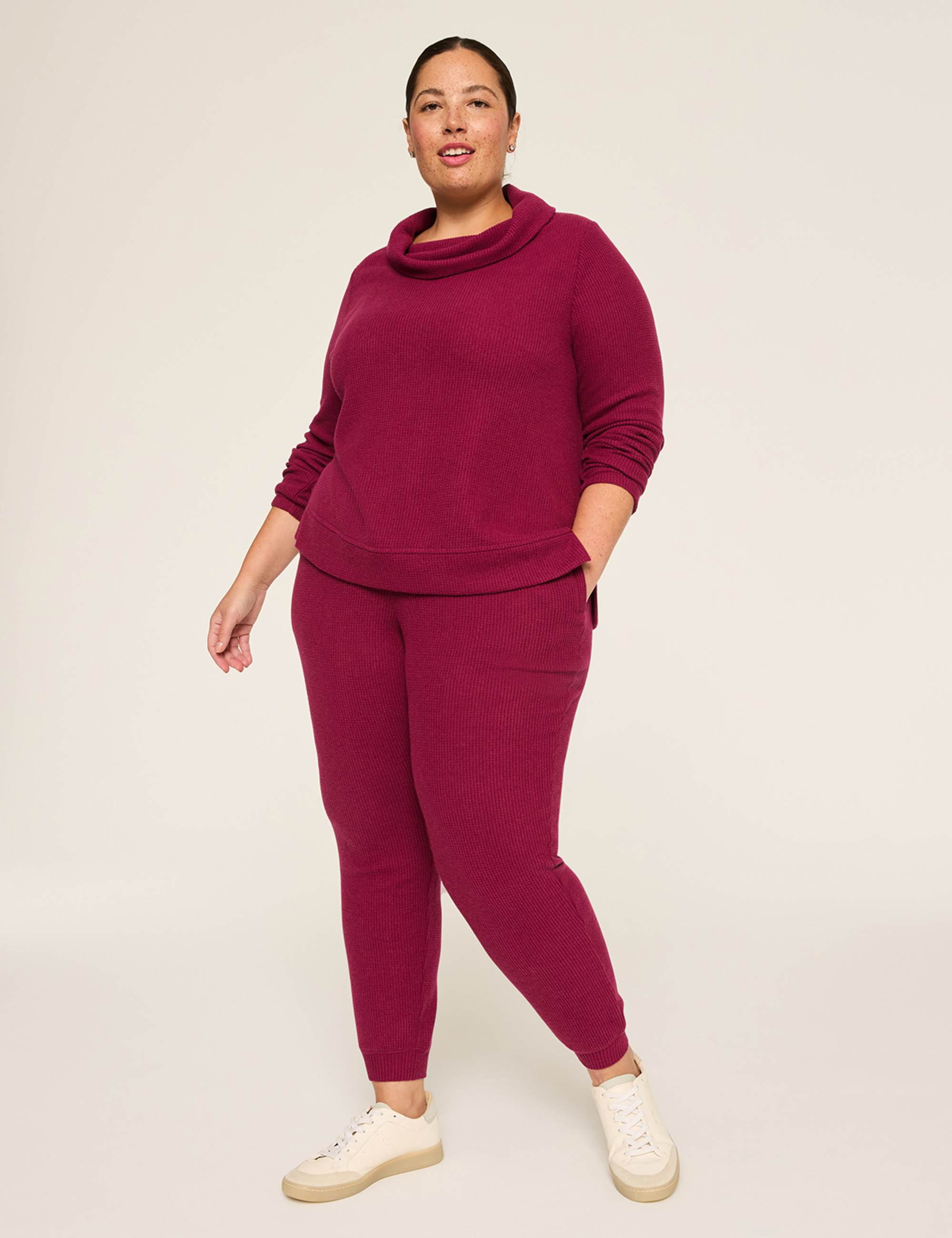 LIVI Cowl-Neck Textured Top