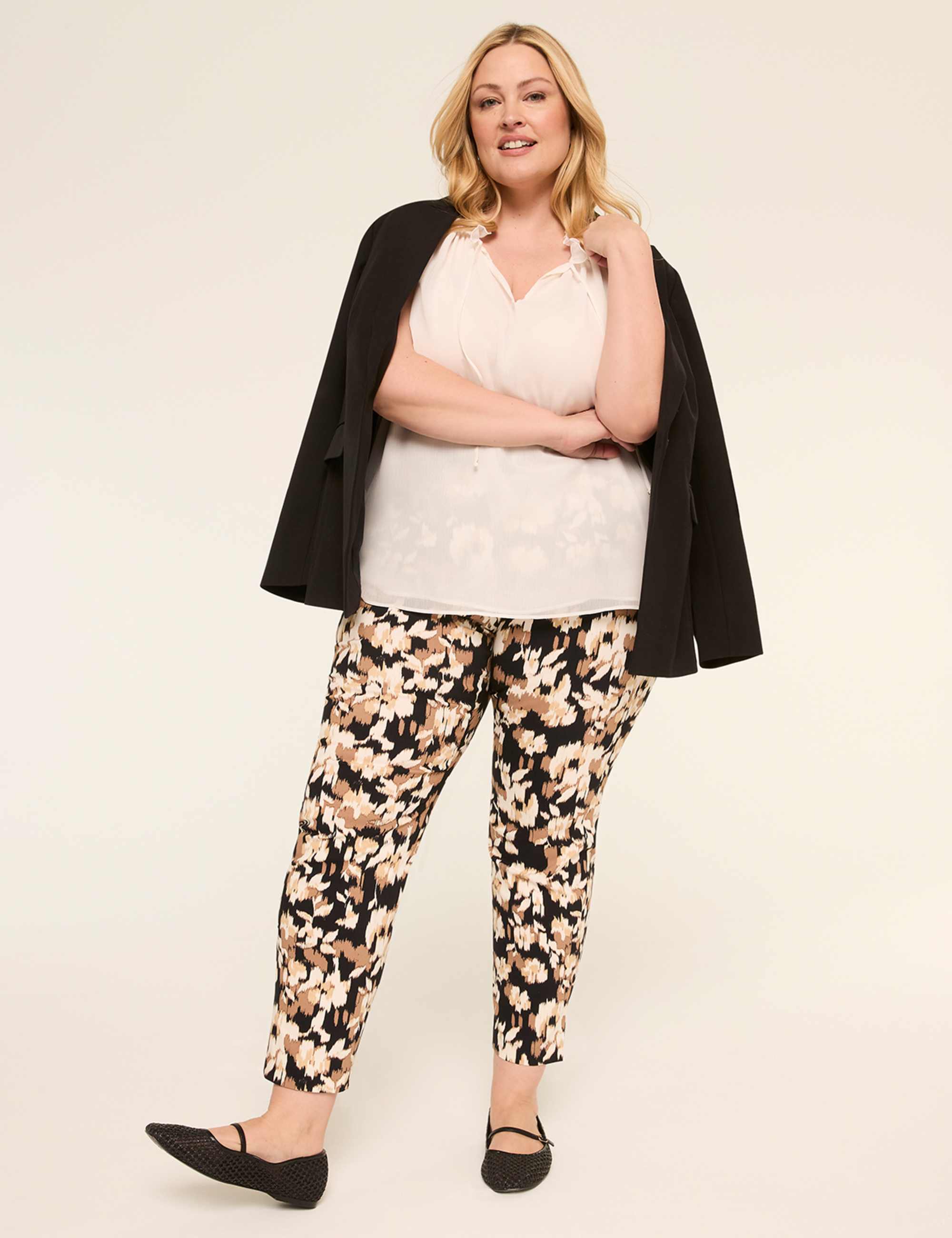 Sleeveless Split-Neck Popover Top