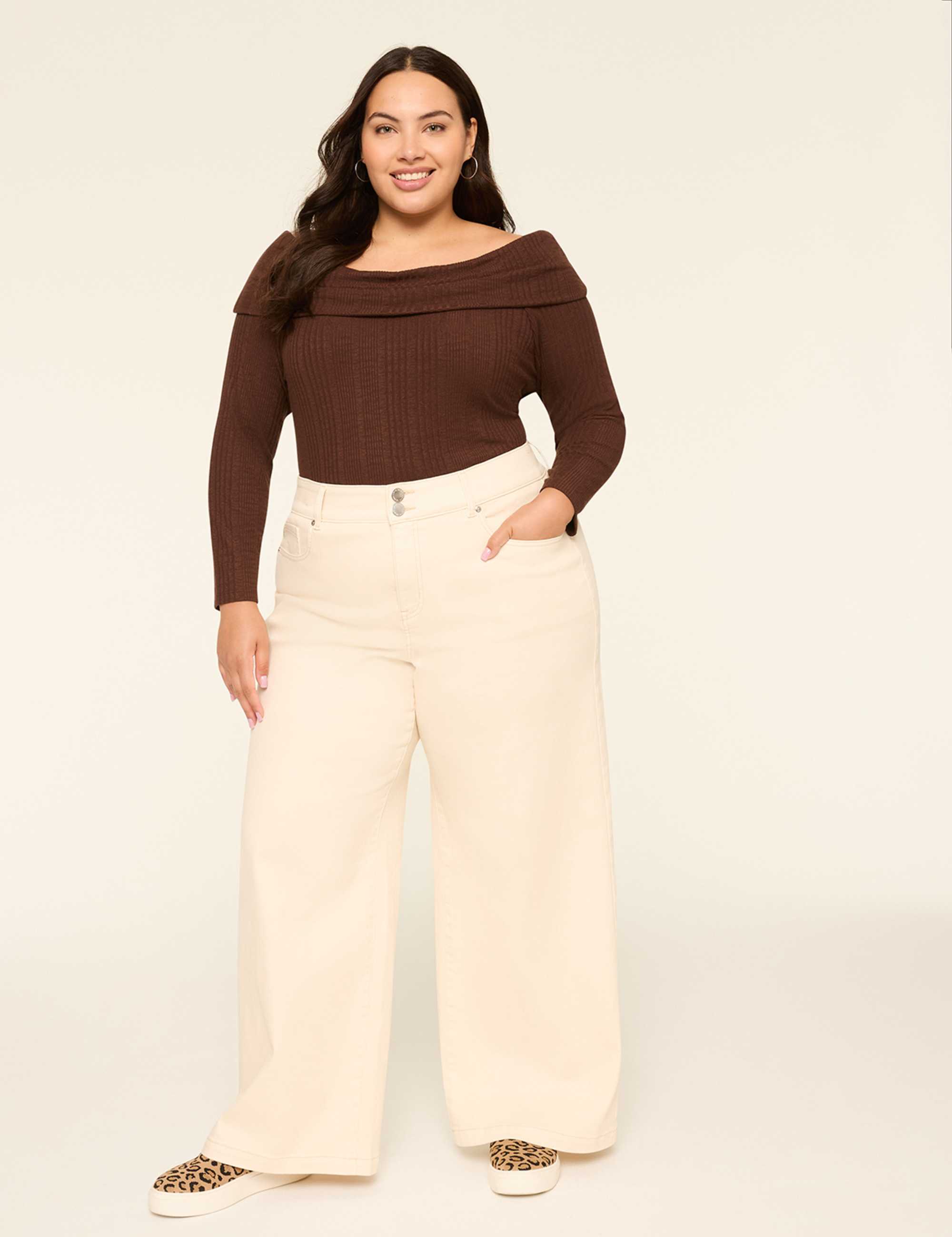 Rib Off-The-Shoulder Top
