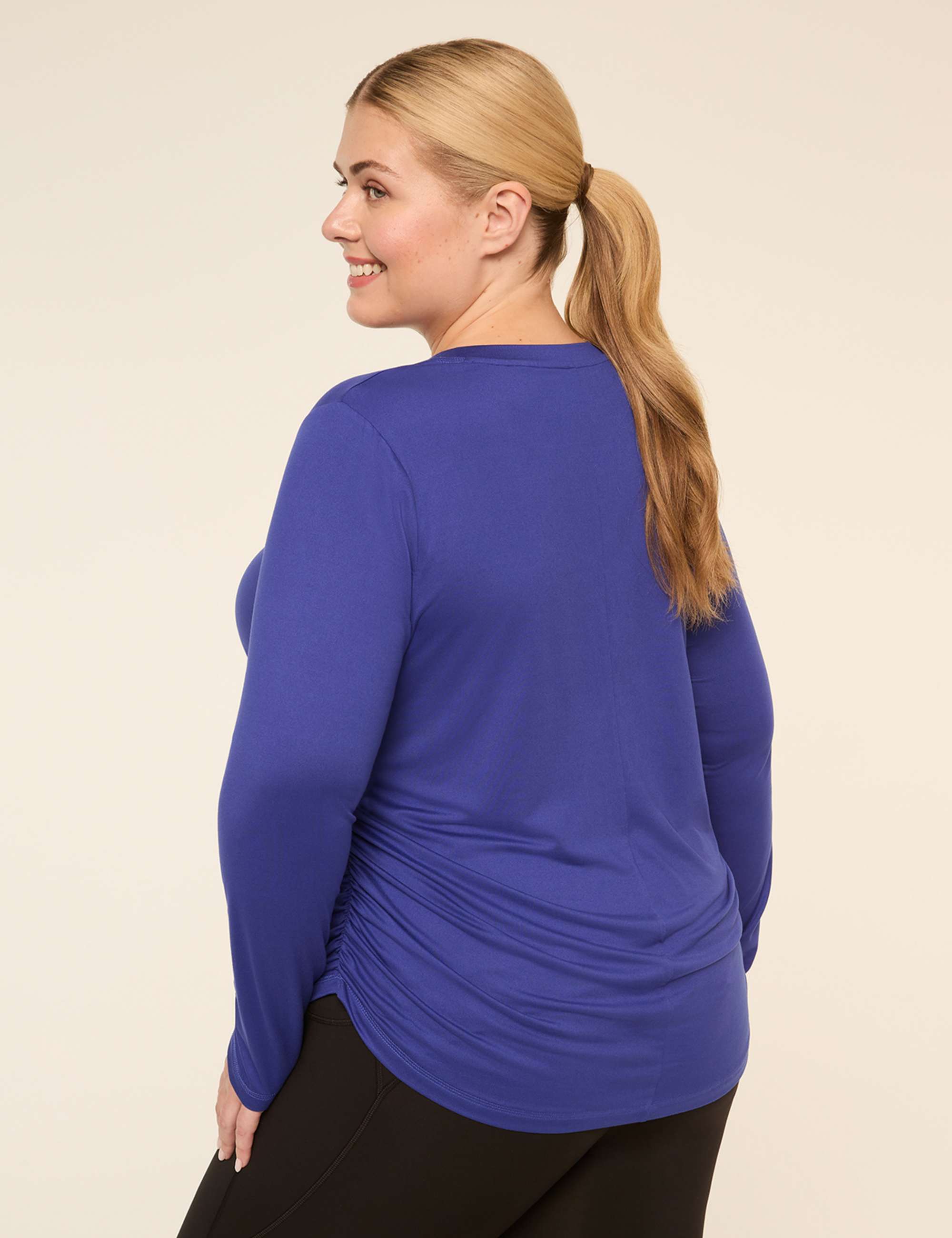 LIVI Soft Long-Sleeve Side-Ruched Tee