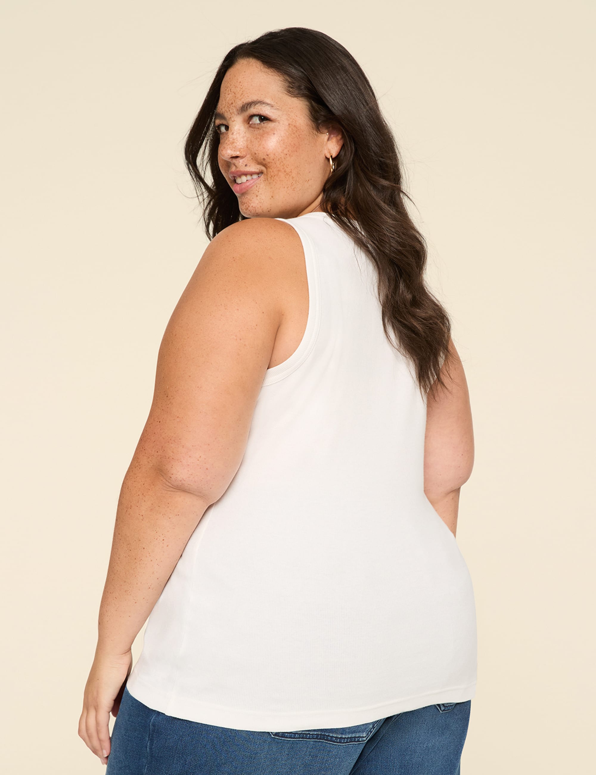 Deep V-Neck Rib Layering Tank