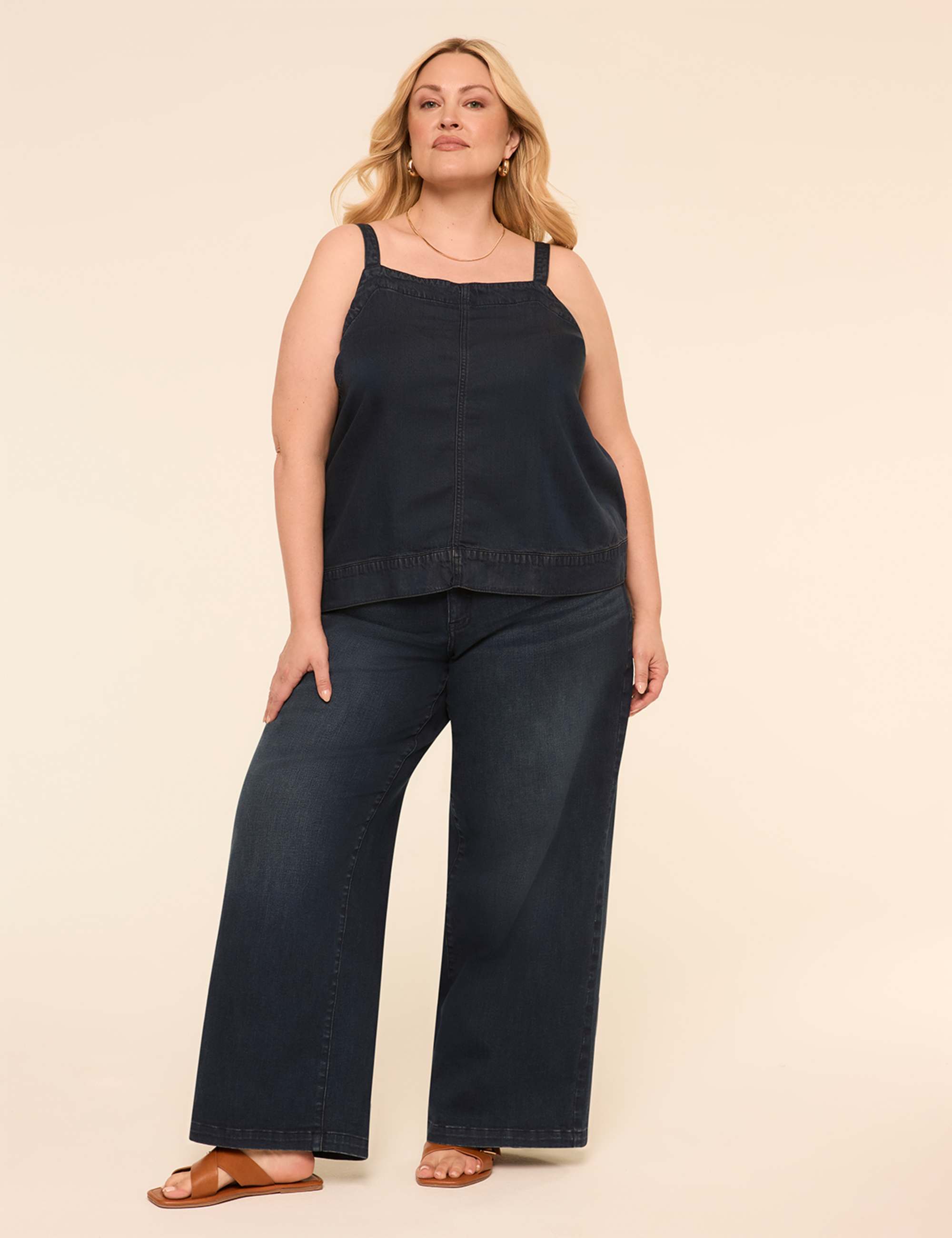 Square-Neck Denim Tank