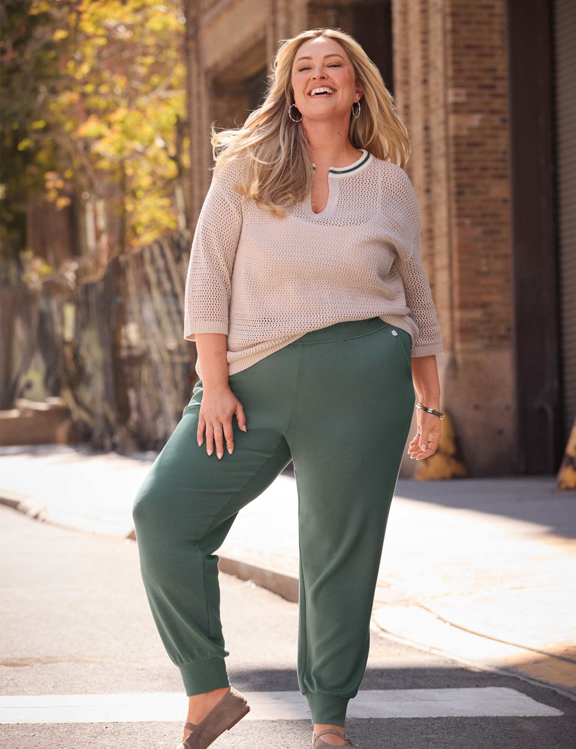 LIVI 3/4-Sleeve Textured Sweater