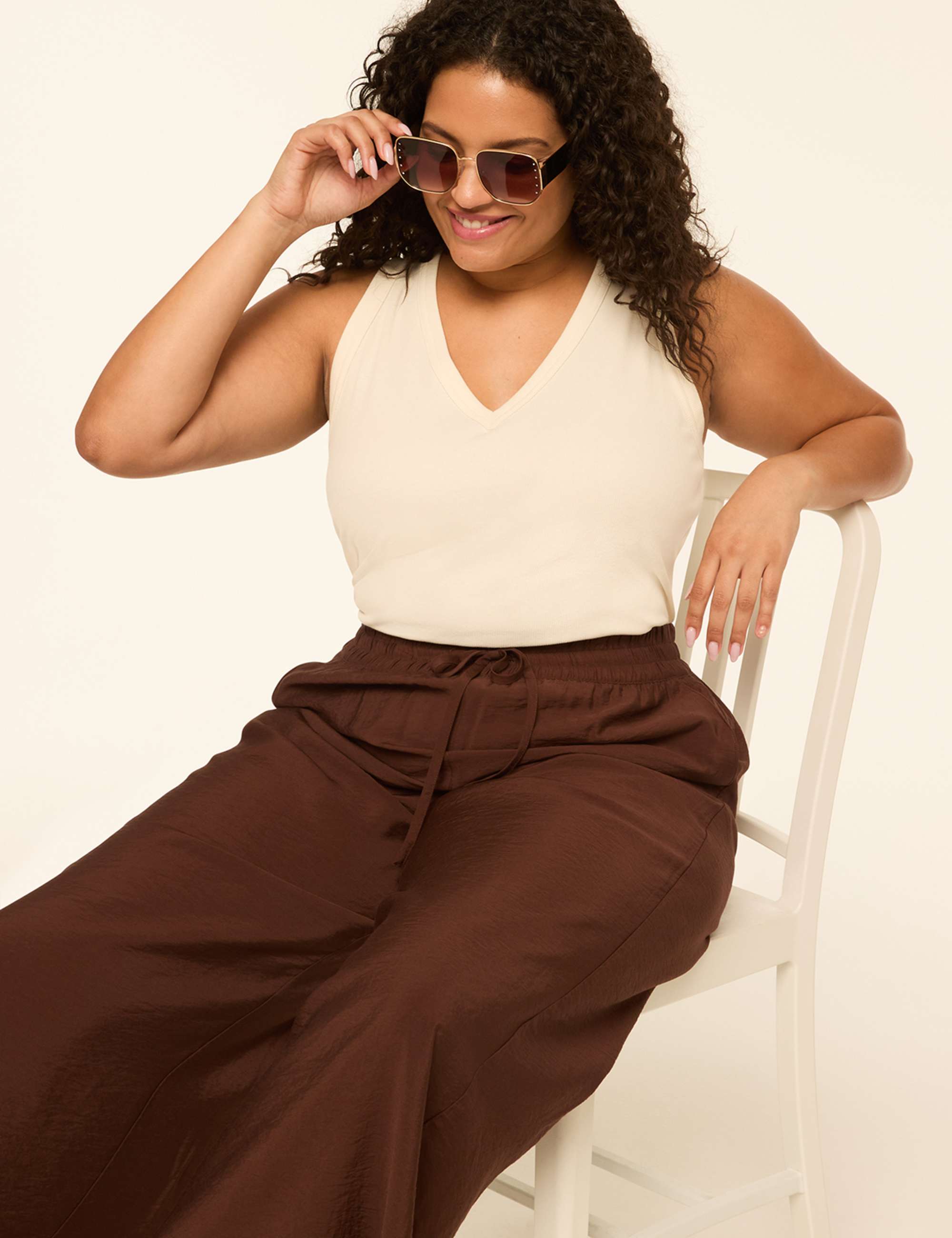 Deep V-Neck Rib Layering Tank
