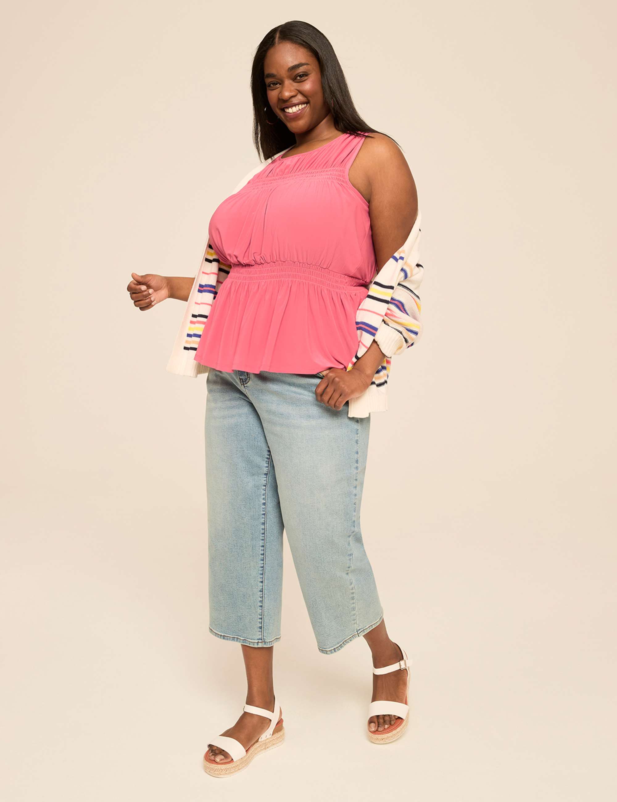 Smocked Peplum Tank
