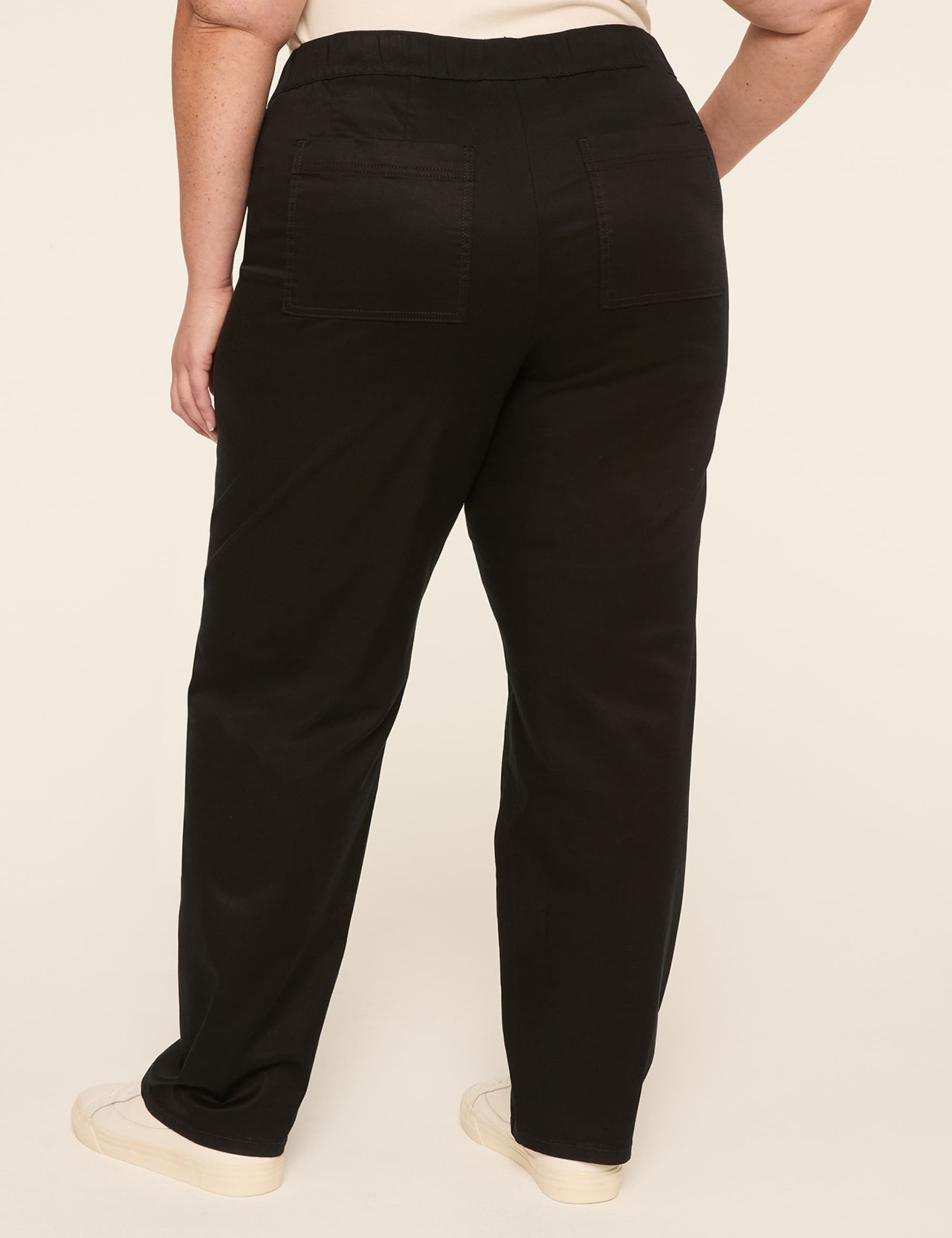 Pull-On Sateen Chino Ankle Pant