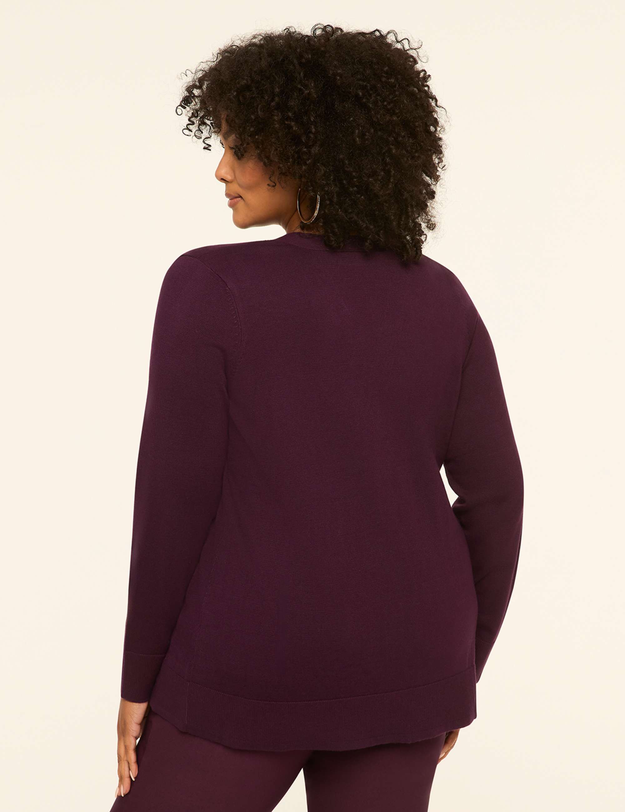 Modern Long-Sleeve Open-Front Cardigan