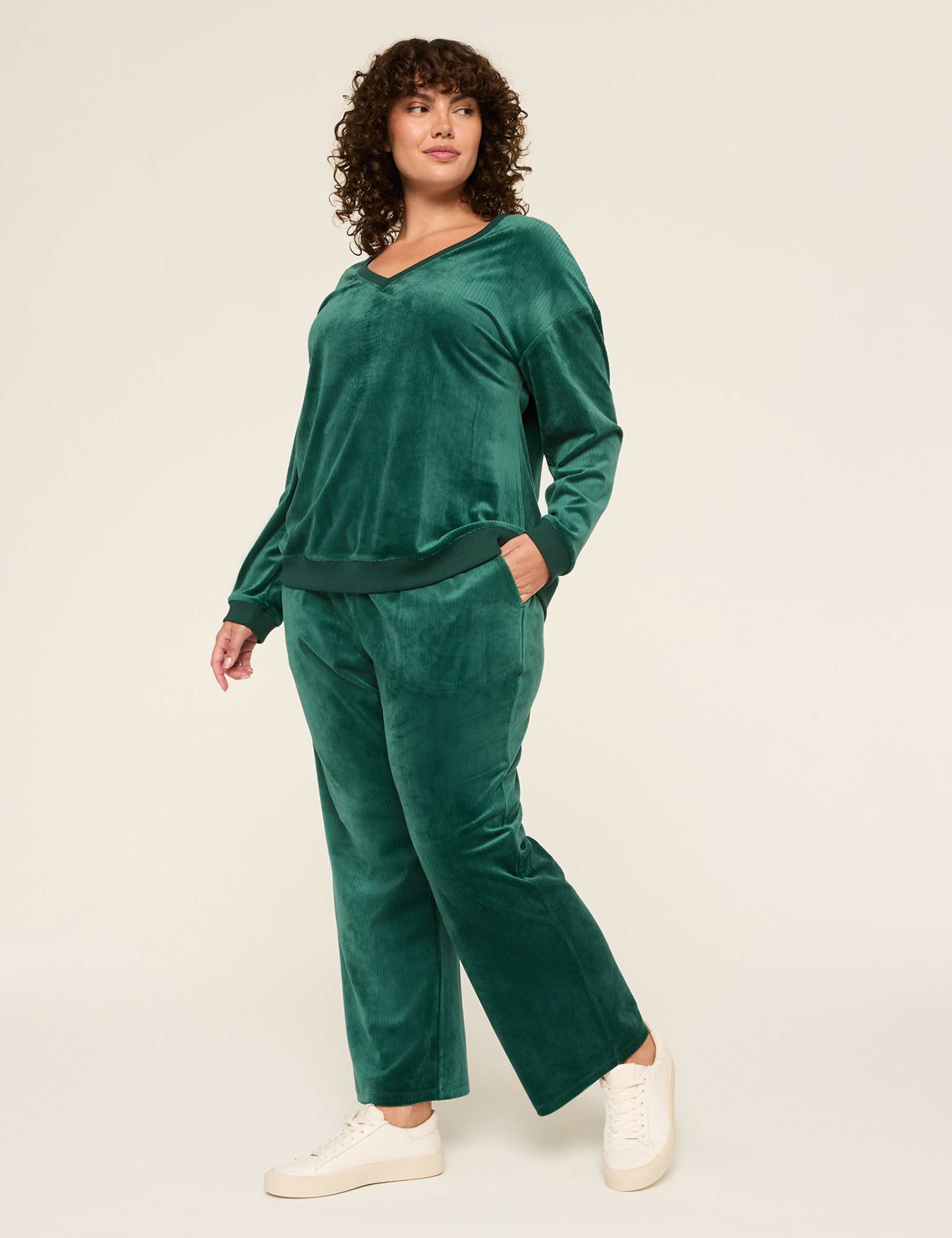 LIVI Rib Velour Straight Leg Pant