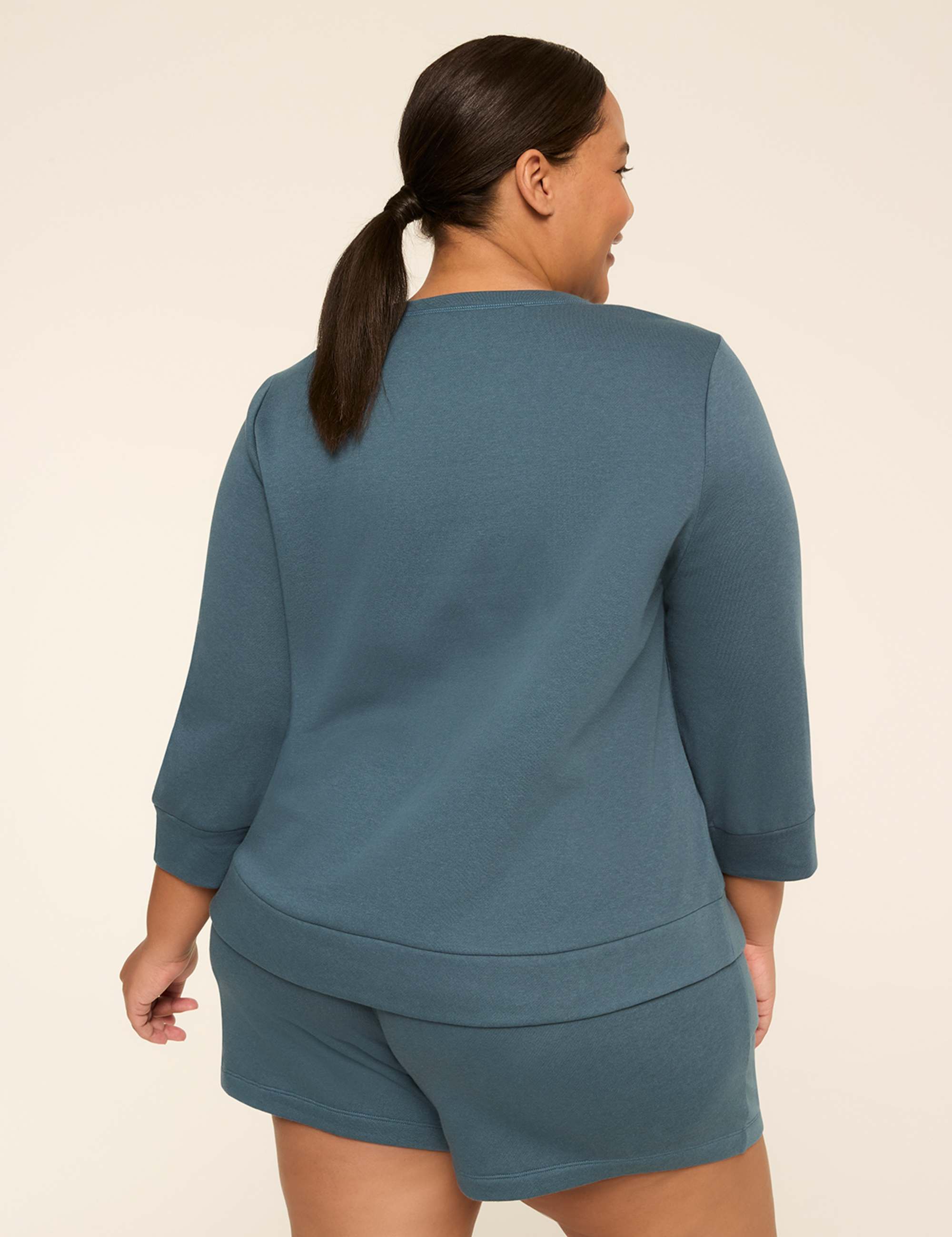 LIVI 3/4-Sleeve Crew-Neck Sweatshirt