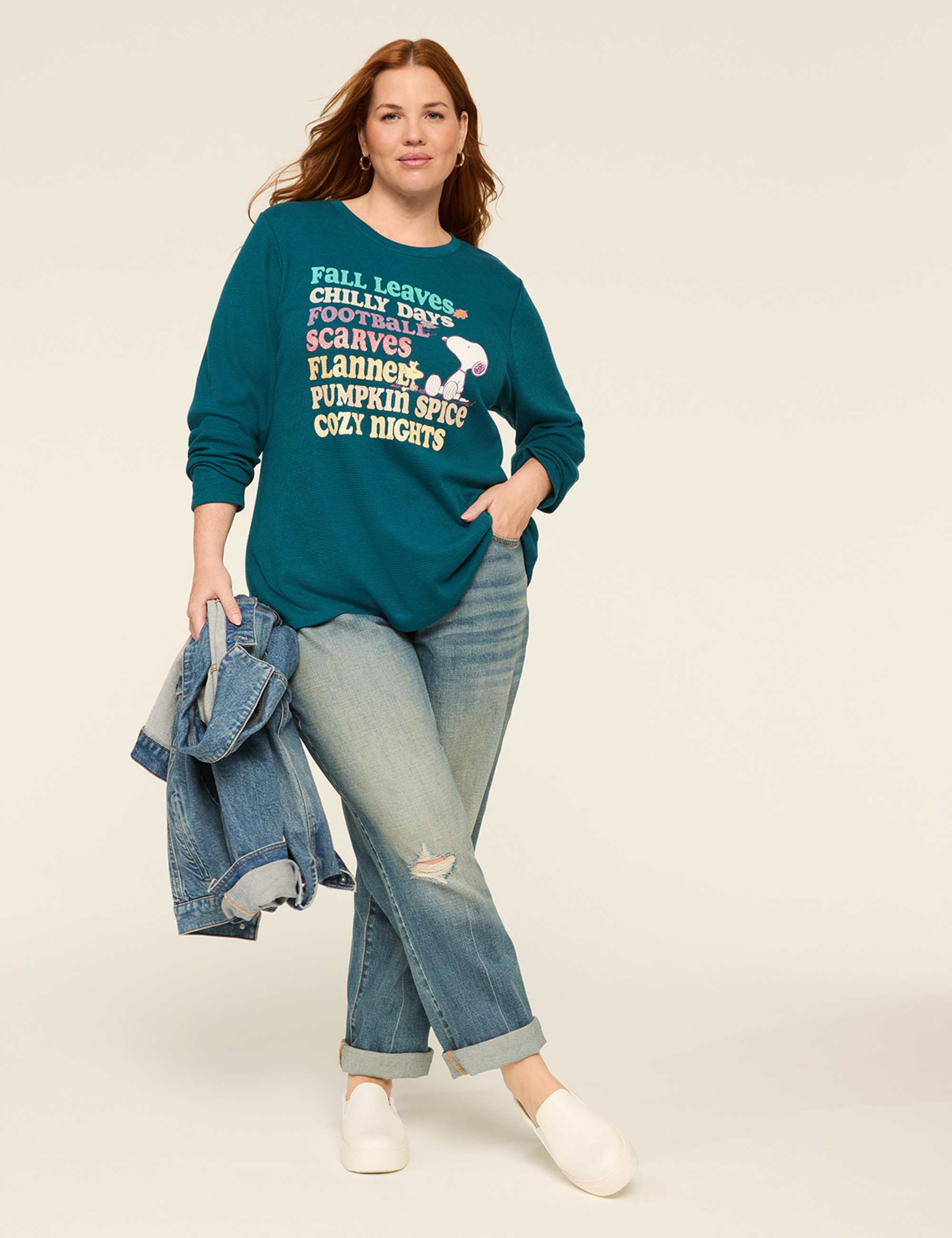 Long-Sleeve Snoopy Fall List Graphic Tee
