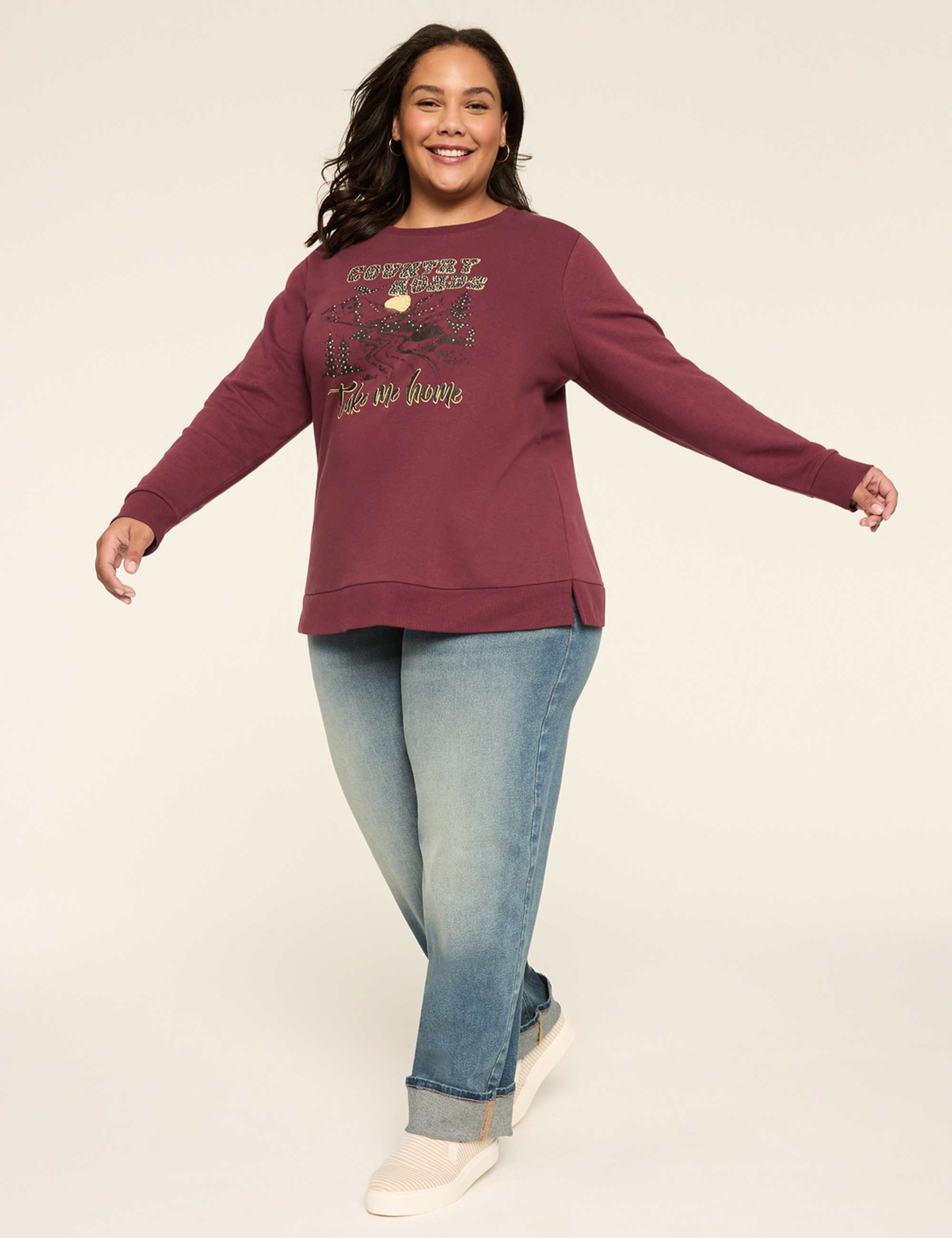 Rhinestone Country Roads Graphic Sweatshirt