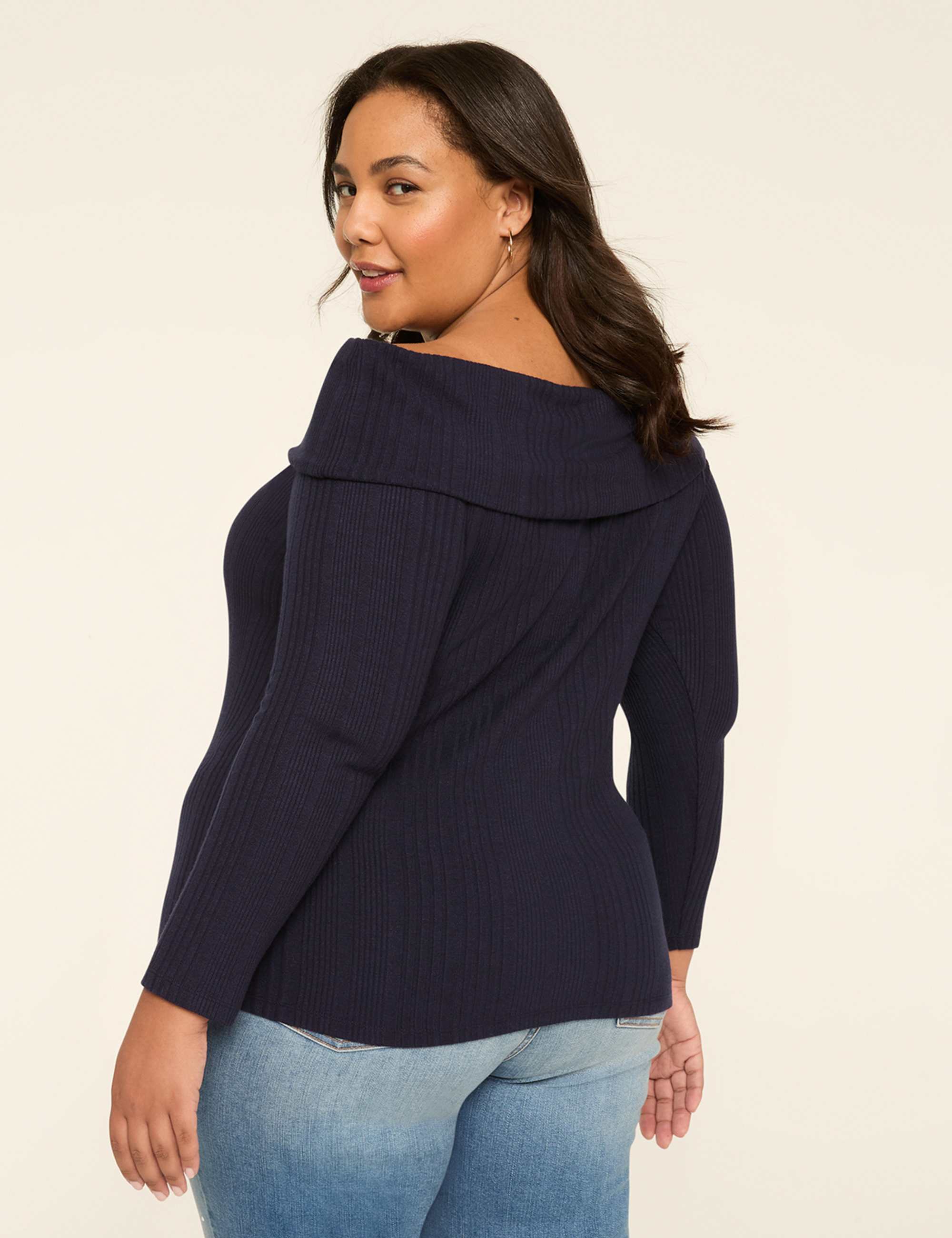 Rib Off-The-Shoulder Top