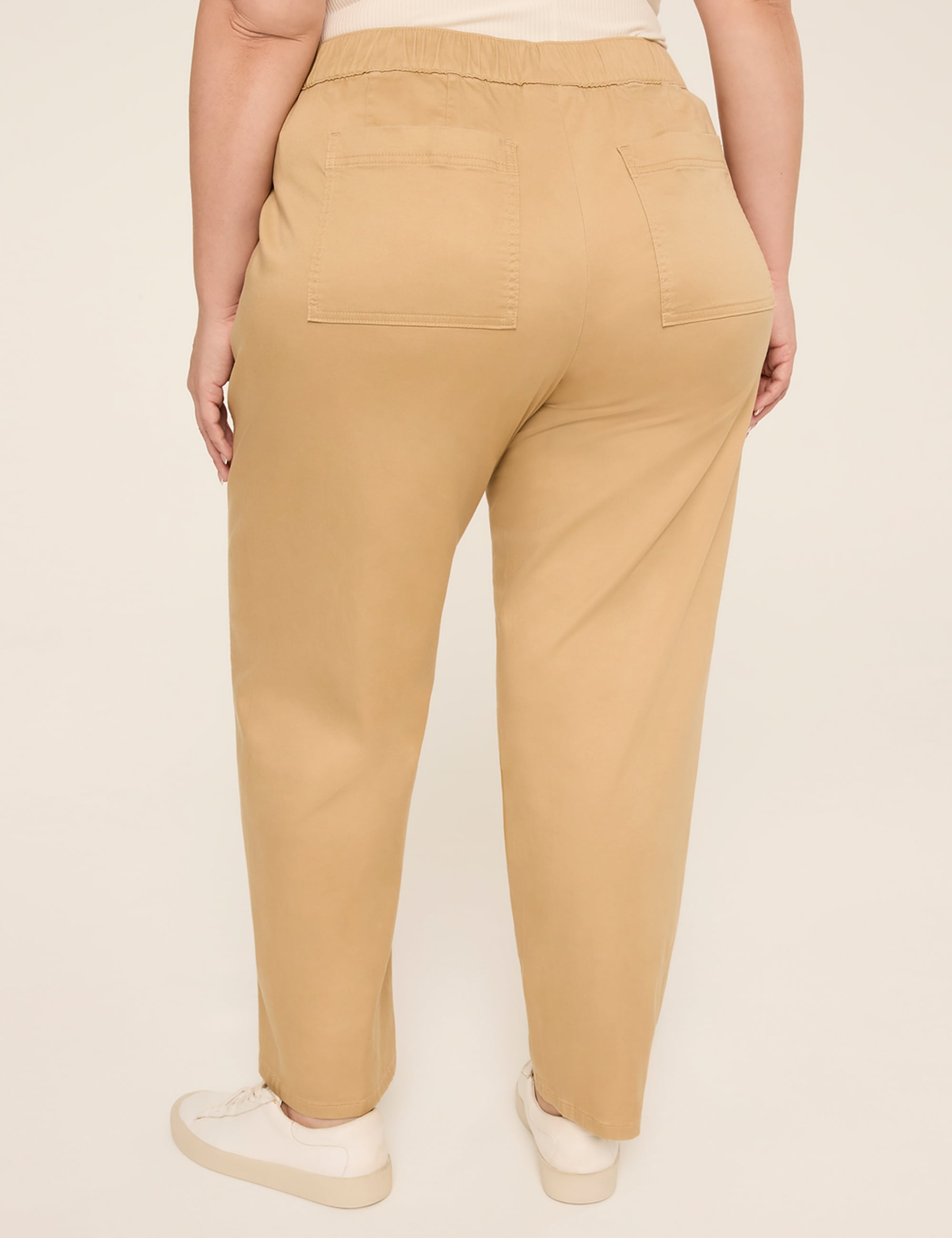 Pull-On Sateen Chino Ankle Pant